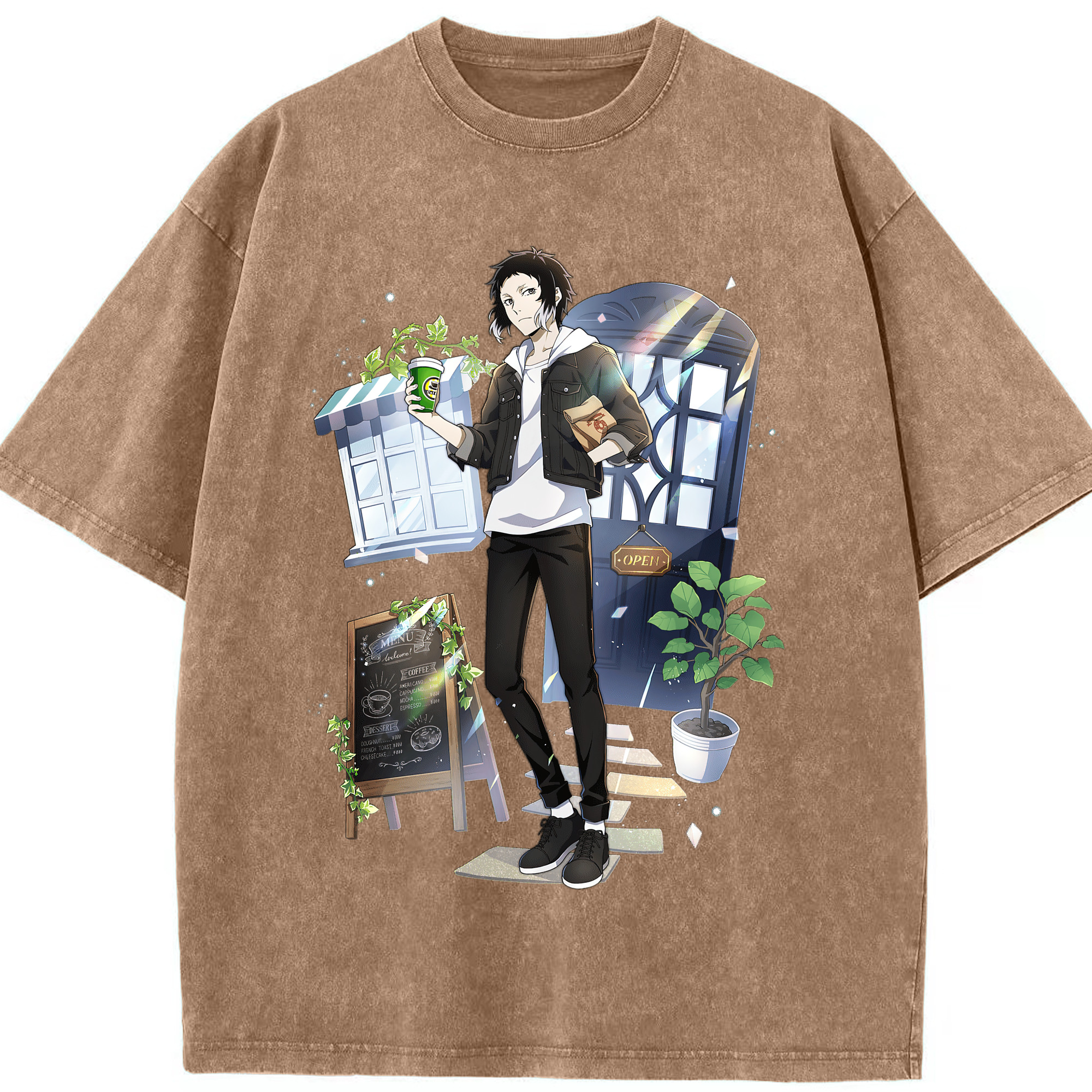 （画像用） 文豪ストレイドッグス Bungo Stray Dogs 綿100% ヴィンテージ風 半袖Tシャツ（フロントプリント）