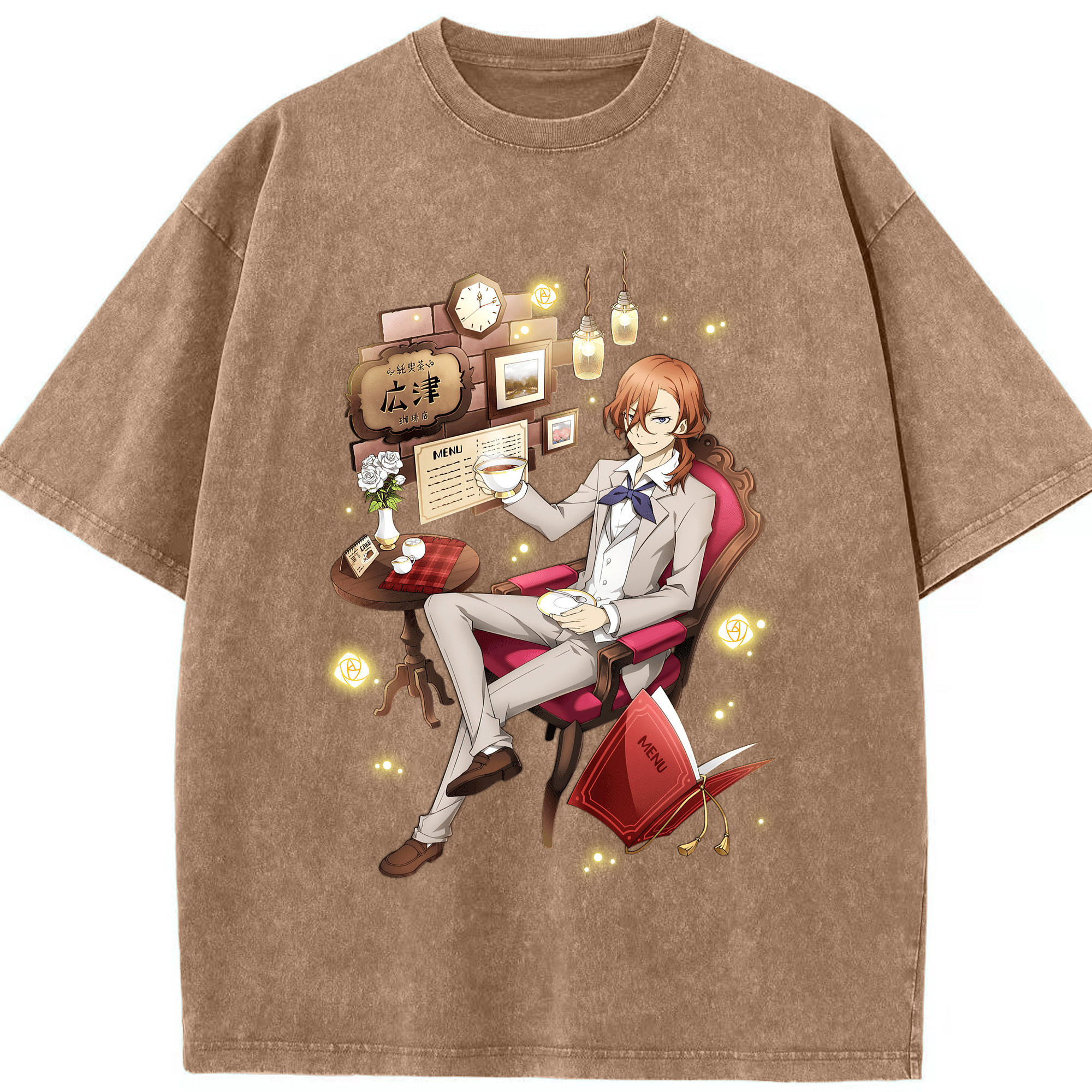 （画像用） 文豪ストレイドッグス Bungo Stray Dogs 綿100% ヴィンテージ風 半袖Tシャツ（フロントプリント）
