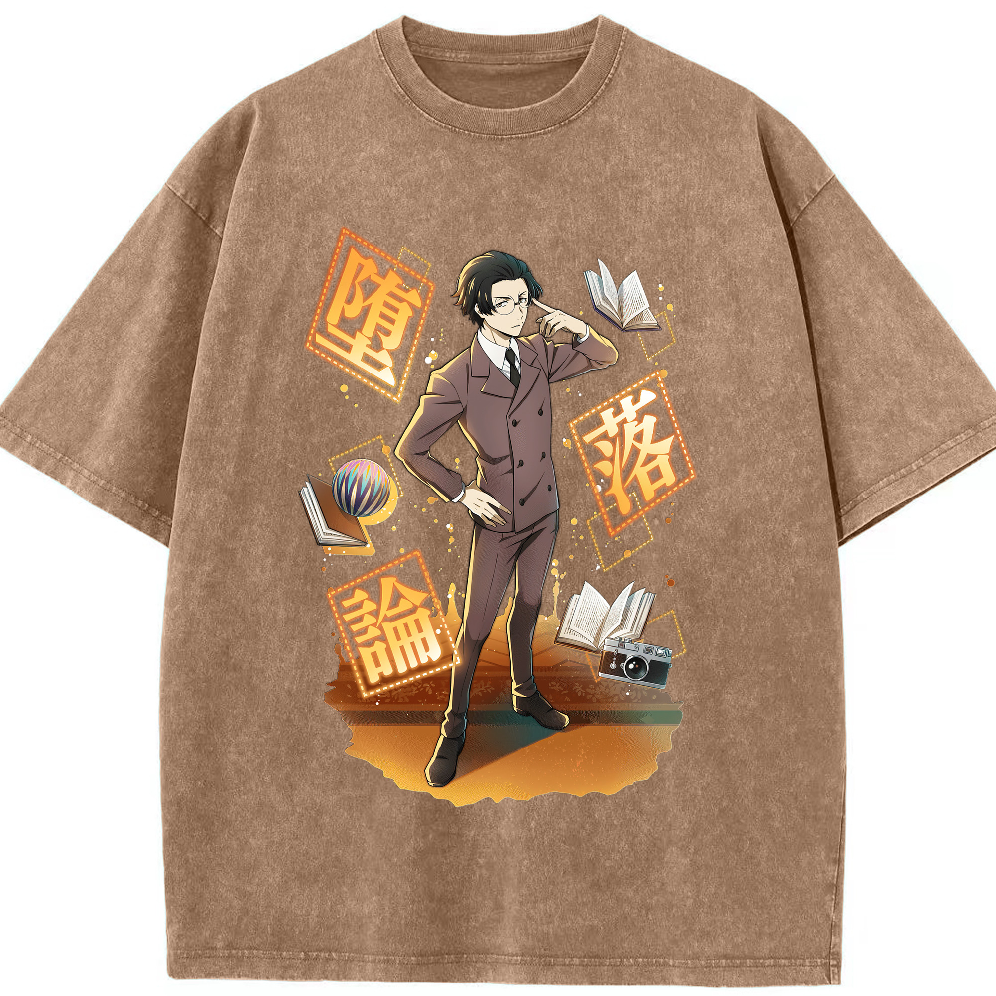 （画像用） 文豪ストレイドッグス Bungo Stray Dogs 綿100% ヴィンテージ風 半袖Tシャツ（フロントプリント）