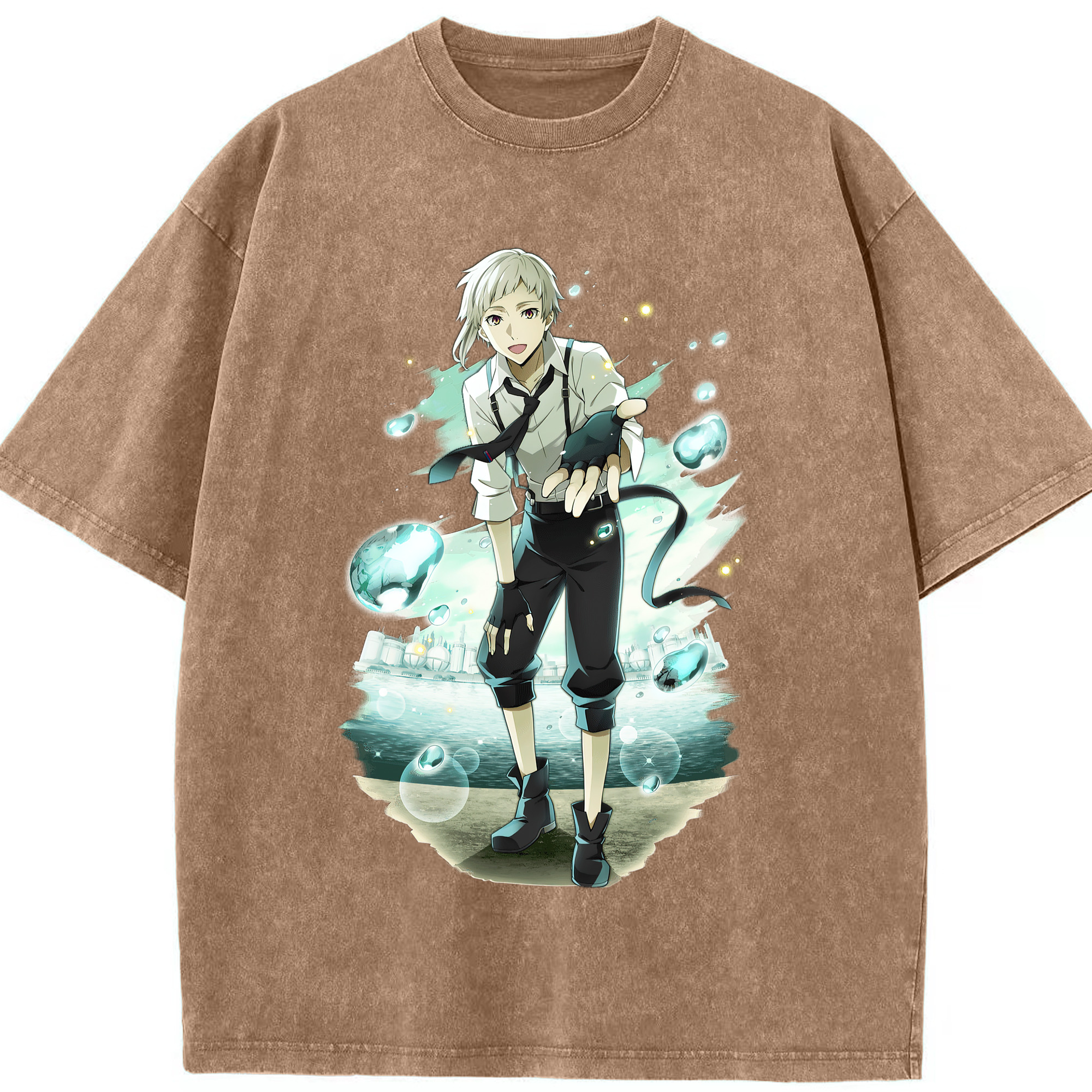 （画像用） 文豪ストレイドッグス Bungo Stray Dogs 綿100% ヴィンテージ風 半袖Tシャツ（フロントプリント）