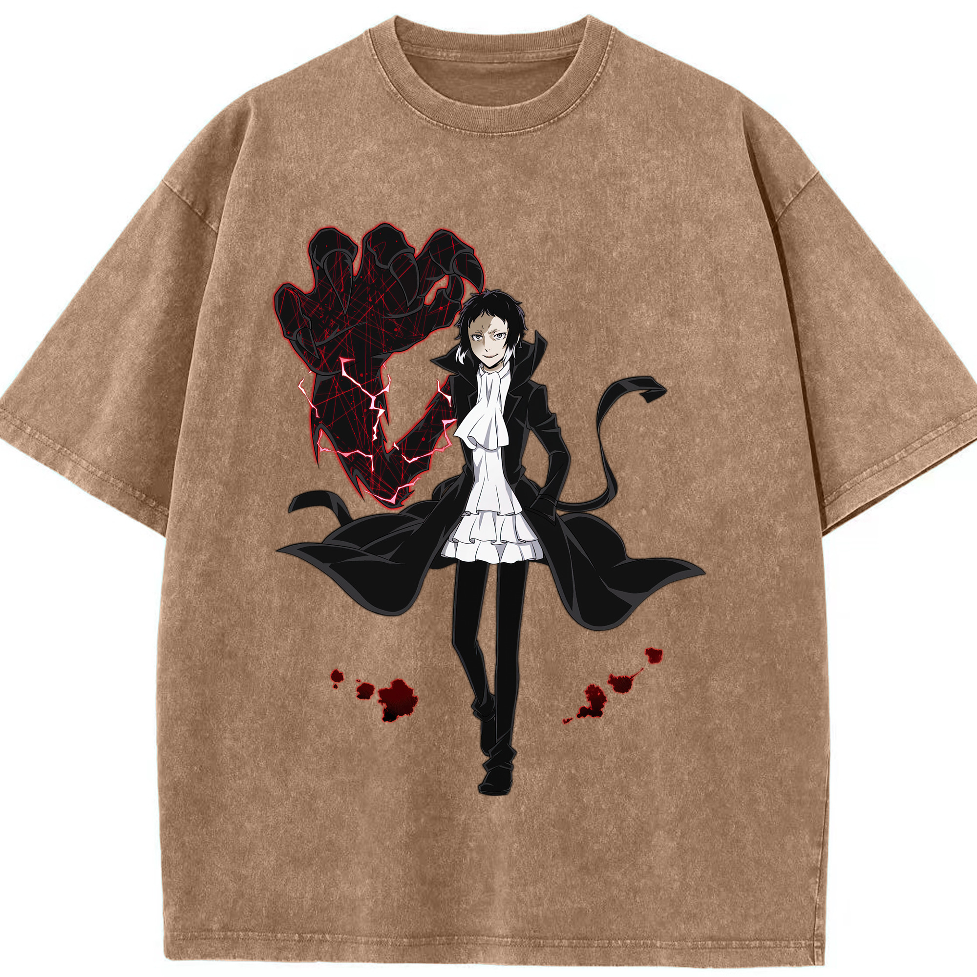（画像用） 文豪ストレイドッグス Bungo Stray Dogs 綿100% ヴィンテージ風 半袖Tシャツ（フロントプリント）