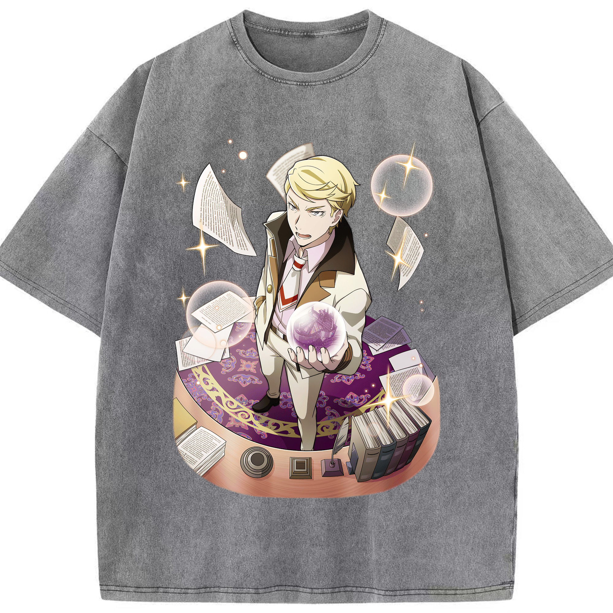 （画像用） 文豪ストレイドッグス Bungo Stray Dogs 綿100% ヴィンテージ風 半袖Tシャツ（フロントプリント）
