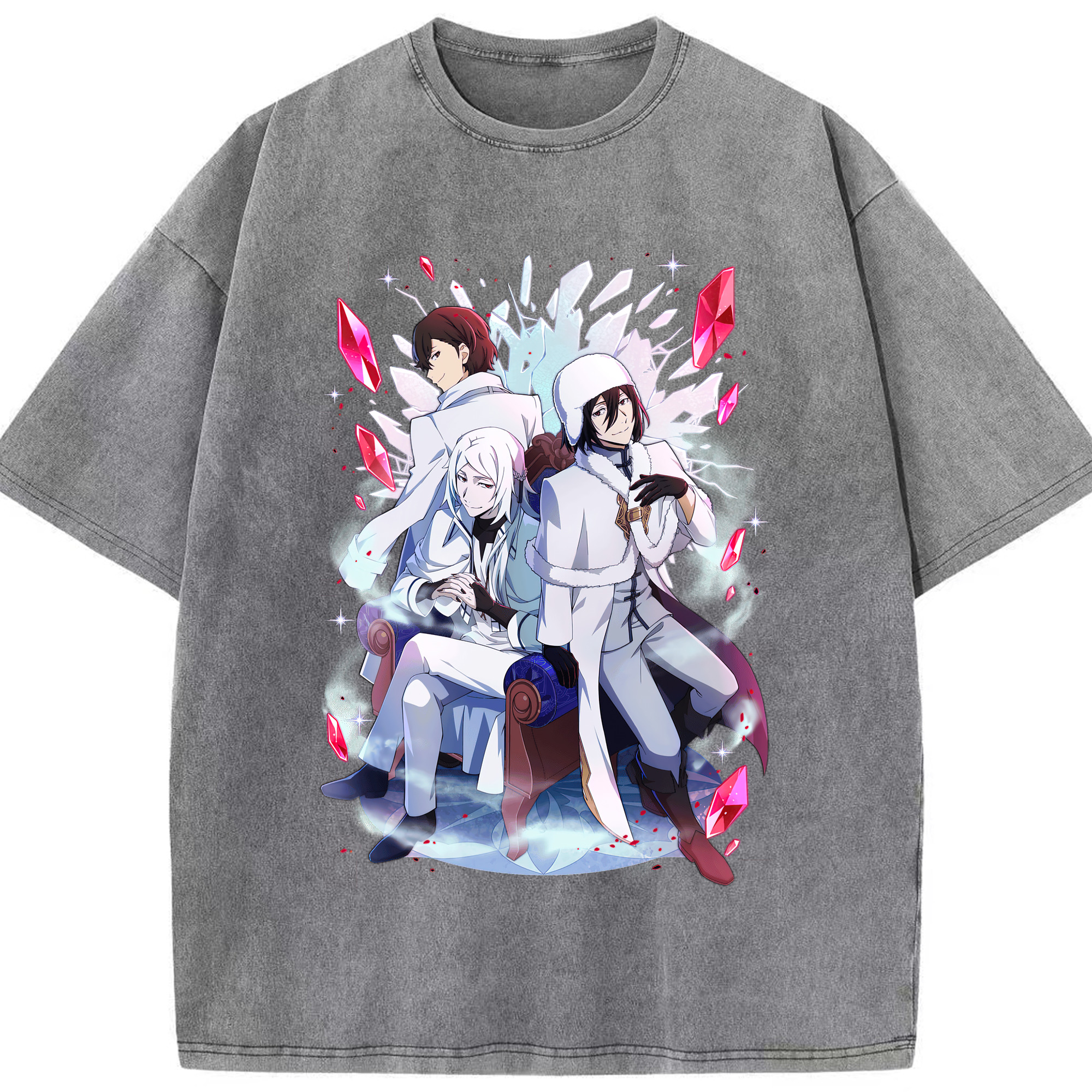 （画像用） 文豪ストレイドッグス Bungo Stray Dogs 綿100% ヴィンテージ風 半袖Tシャツ（フロントプリント）