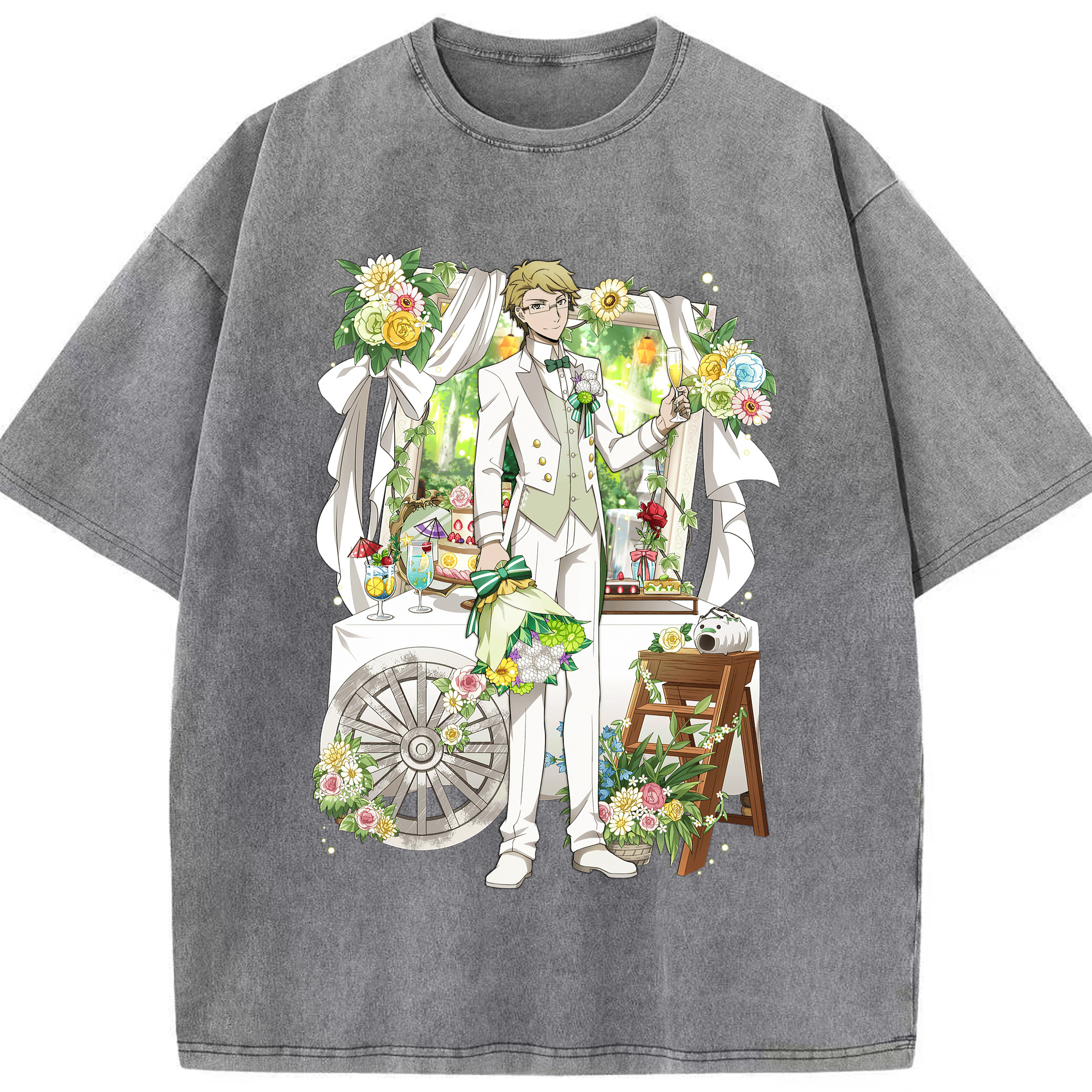 （画像用） 文豪ストレイドッグス Bungo Stray Dogs 綿100% ヴィンテージ風 半袖Tシャツ（フロントプリント）