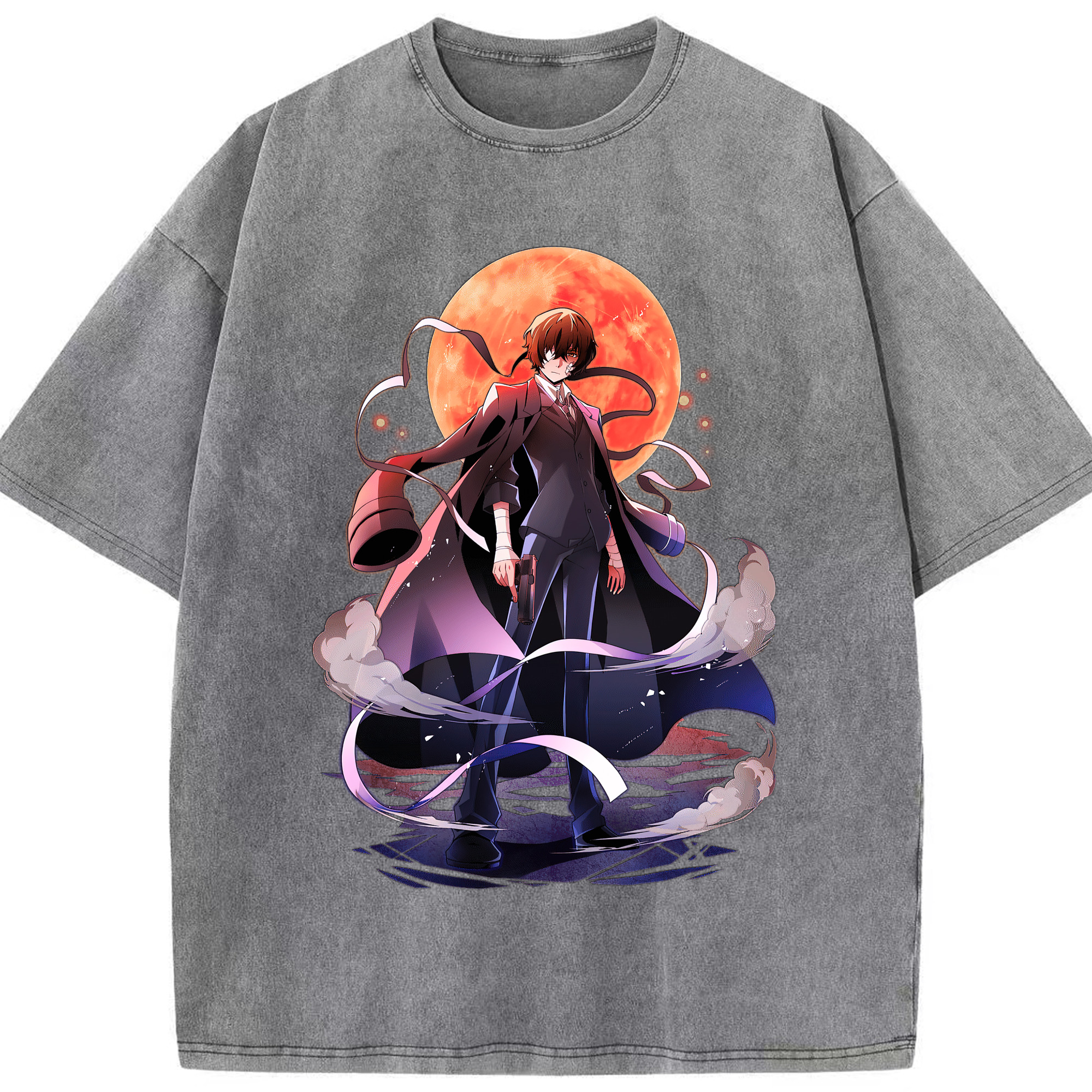 （画像用） 文豪ストレイドッグス Bungo Stray Dogs 綿100% ヴィンテージ風 半袖Tシャツ（フロントプリント）