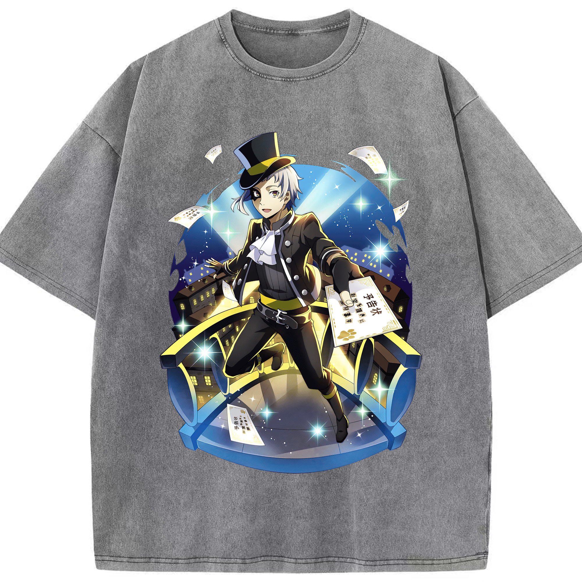 （画像用） 文豪ストレイドッグス Bungo Stray Dogs 綿100% ヴィンテージ風 半袖Tシャツ（フロントプリント）