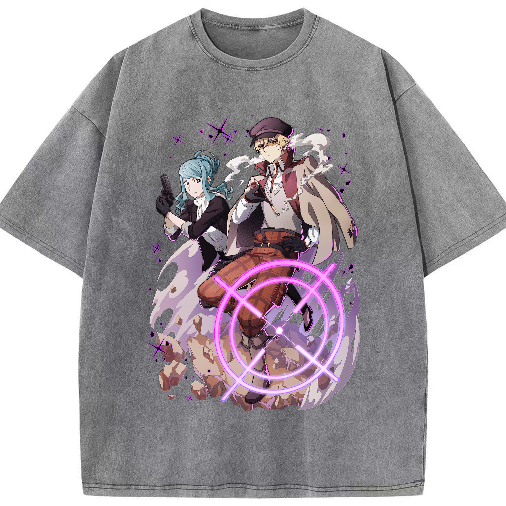 （画像用） 文豪ストレイドッグス Bungo Stray Dogs 綿100% ヴィンテージ風 半袖Tシャツ（フロントプリント）