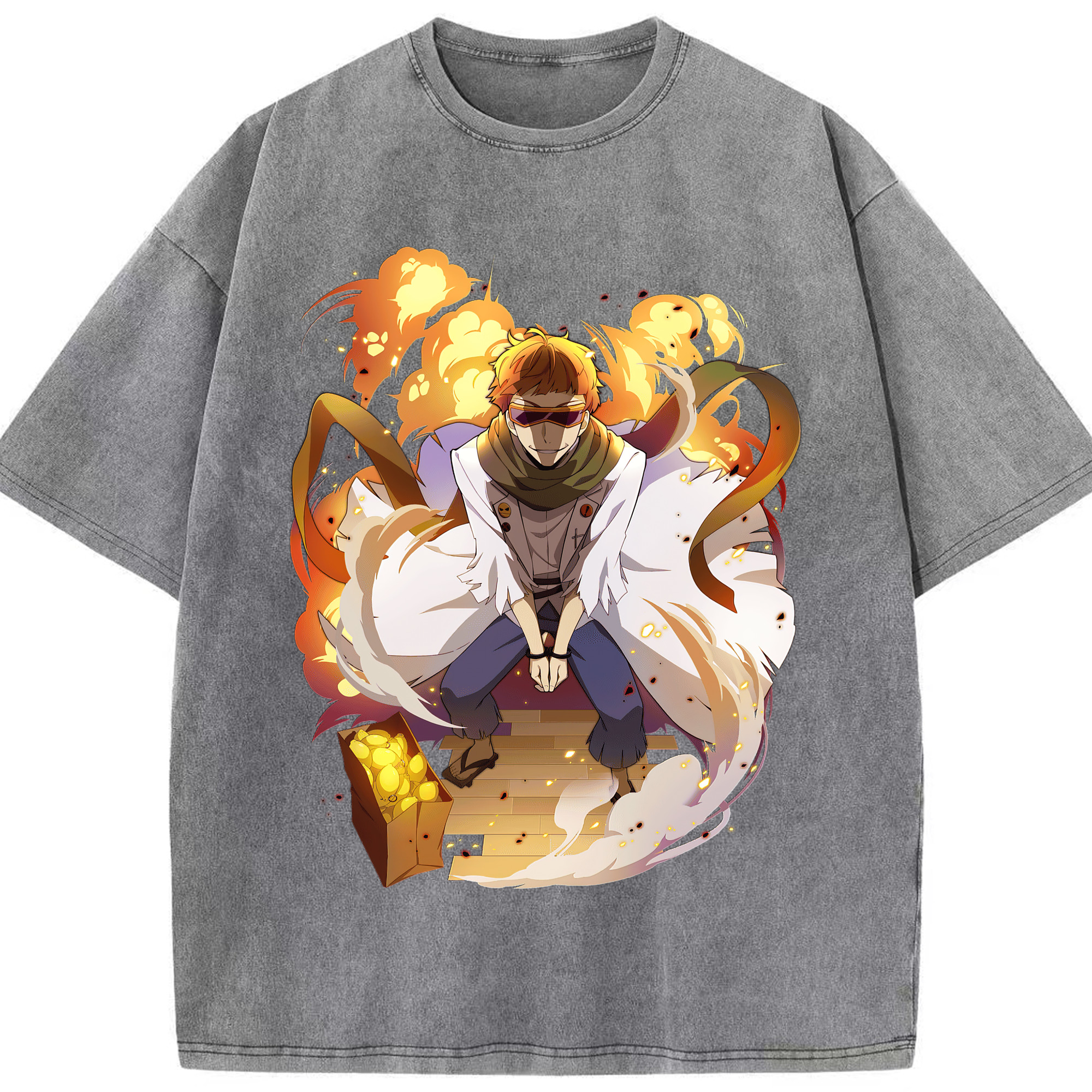 （画像用） 文豪ストレイドッグス Bungo Stray Dogs 綿100% ヴィンテージ風 半袖Tシャツ（フロントプリント）