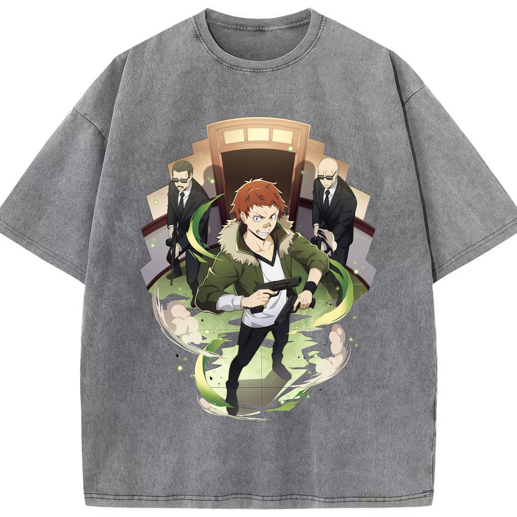 （画像用） 文豪ストレイドッグス Bungo Stray Dogs 綿100% ヴィンテージ風 半袖Tシャツ（フロントプリント）