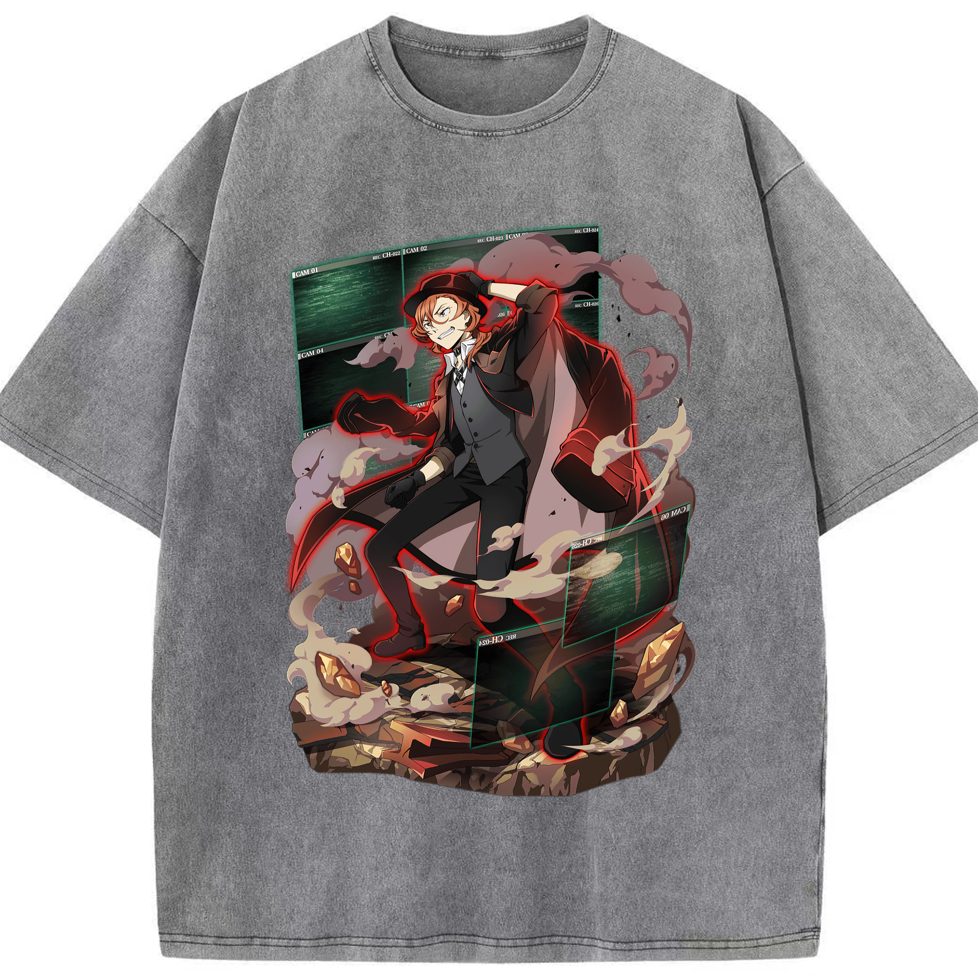 （画像用） 文豪ストレイドッグス Bungo Stray Dogs 綿100% ヴィンテージ風 半袖Tシャツ（フロントプリント）