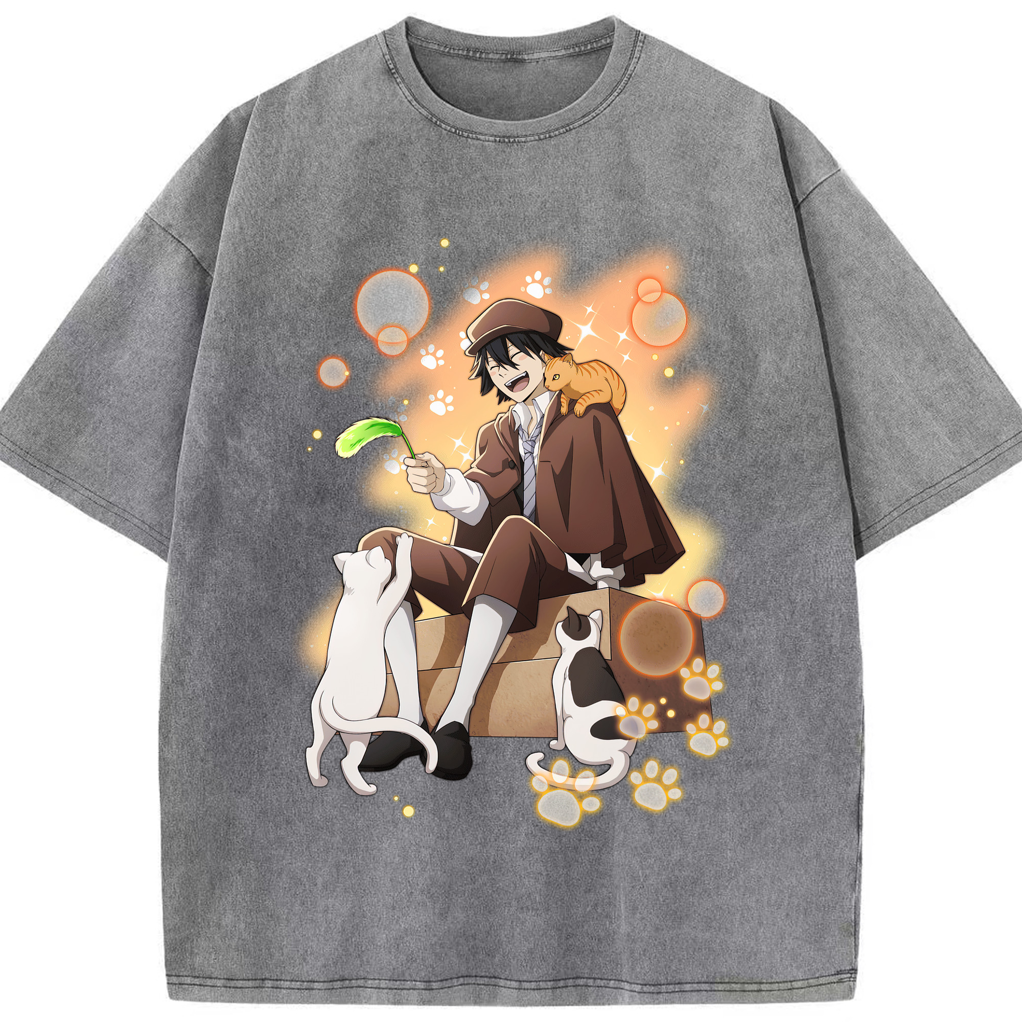 （画像用） 文豪ストレイドッグス Bungo Stray Dogs 綿100% ヴィンテージ風 半袖Tシャツ（フロントプリント）