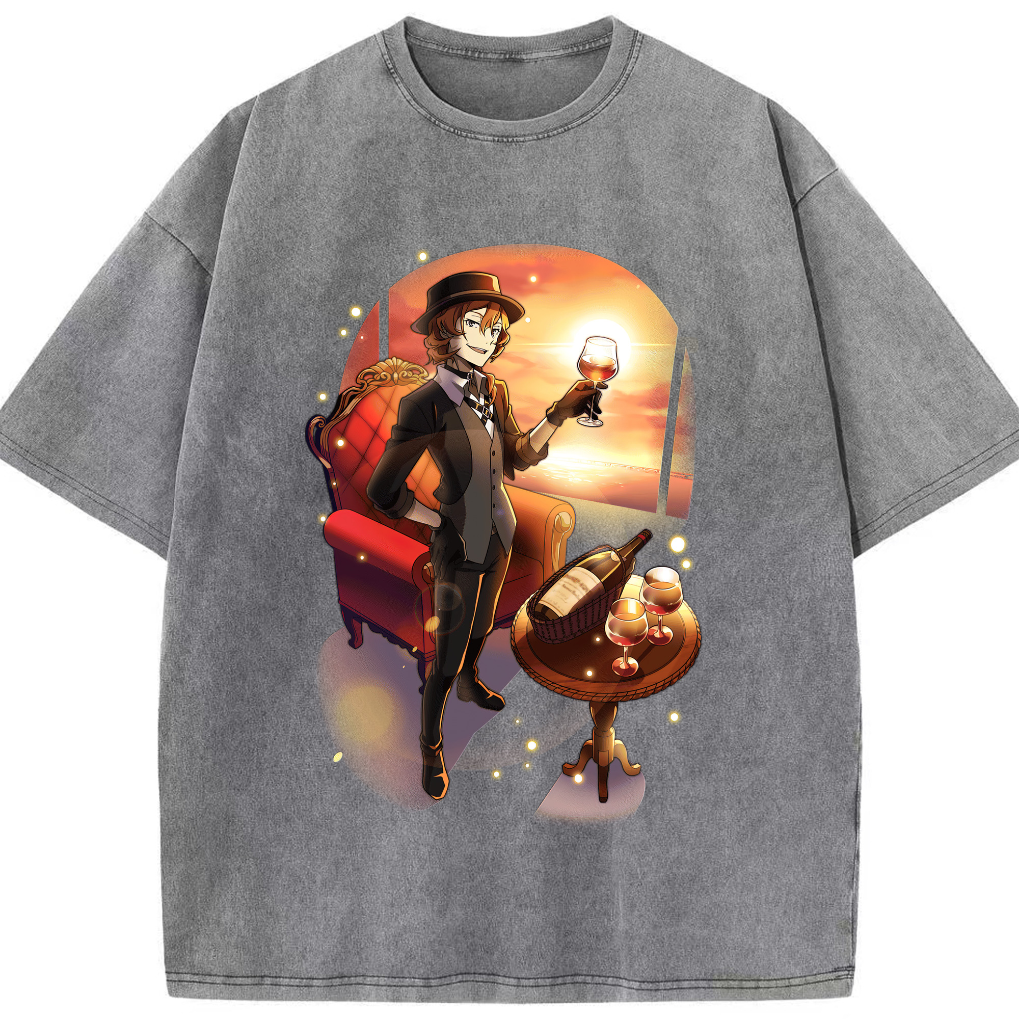 （画像用） 文豪ストレイドッグス Bungo Stray Dogs 綿100% ヴィンテージ風 半袖Tシャツ（フロントプリント）