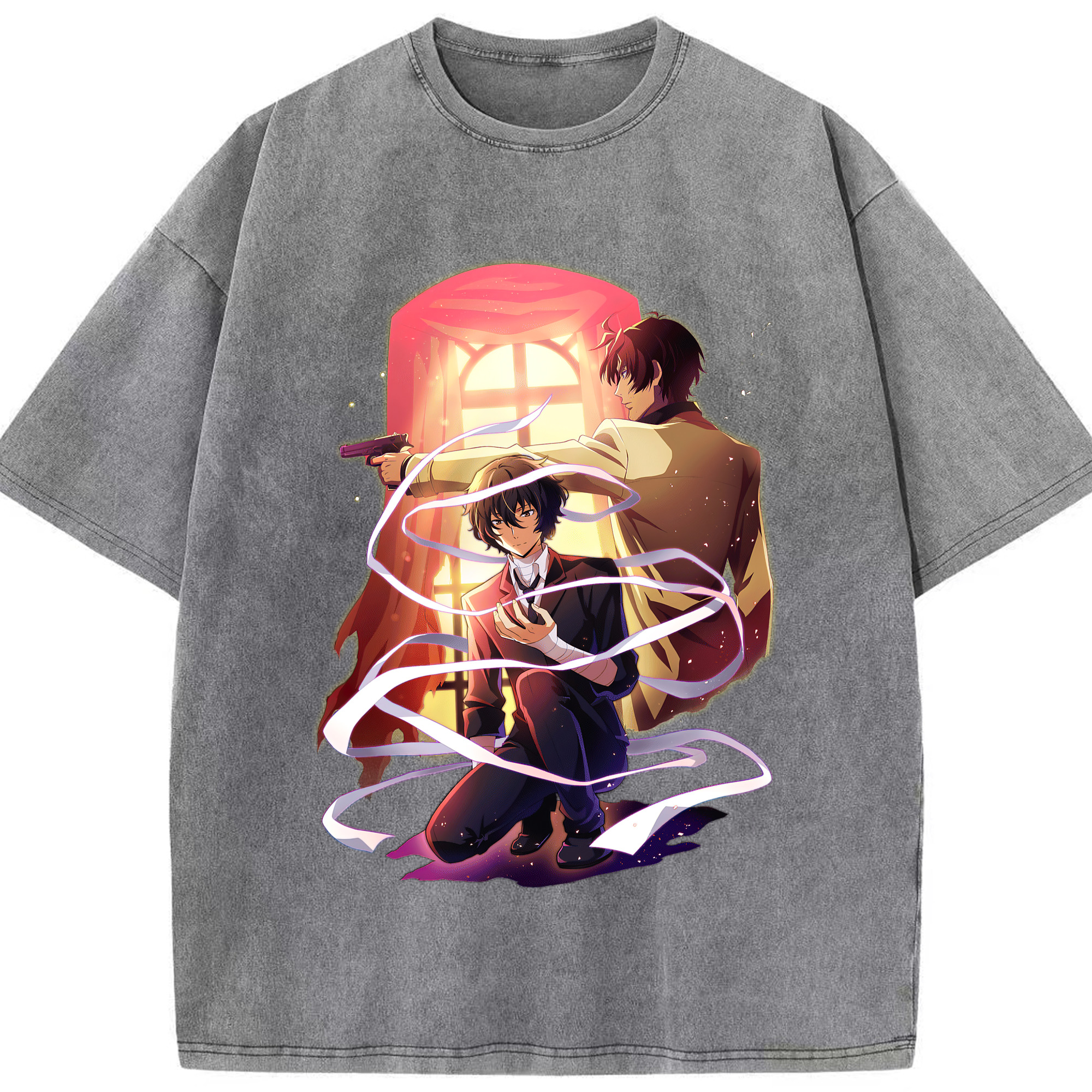 （画像用） 文豪ストレイドッグス Bungo Stray Dogs 綿100% ヴィンテージ風 半袖Tシャツ（フロントプリント）