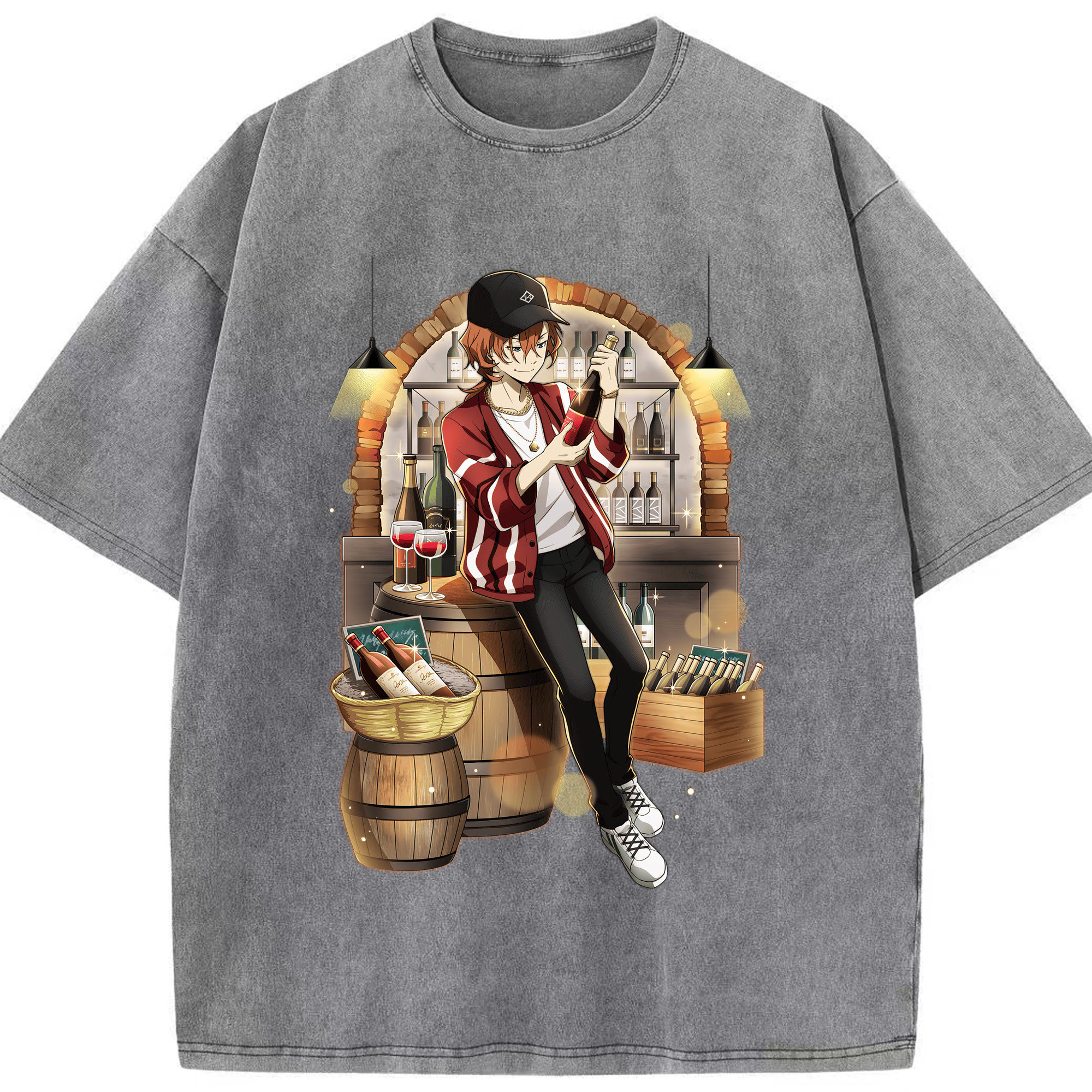 （画像用） 文豪ストレイドッグス Bungo Stray Dogs 綿100% ヴィンテージ風 半袖Tシャツ（フロントプリント）