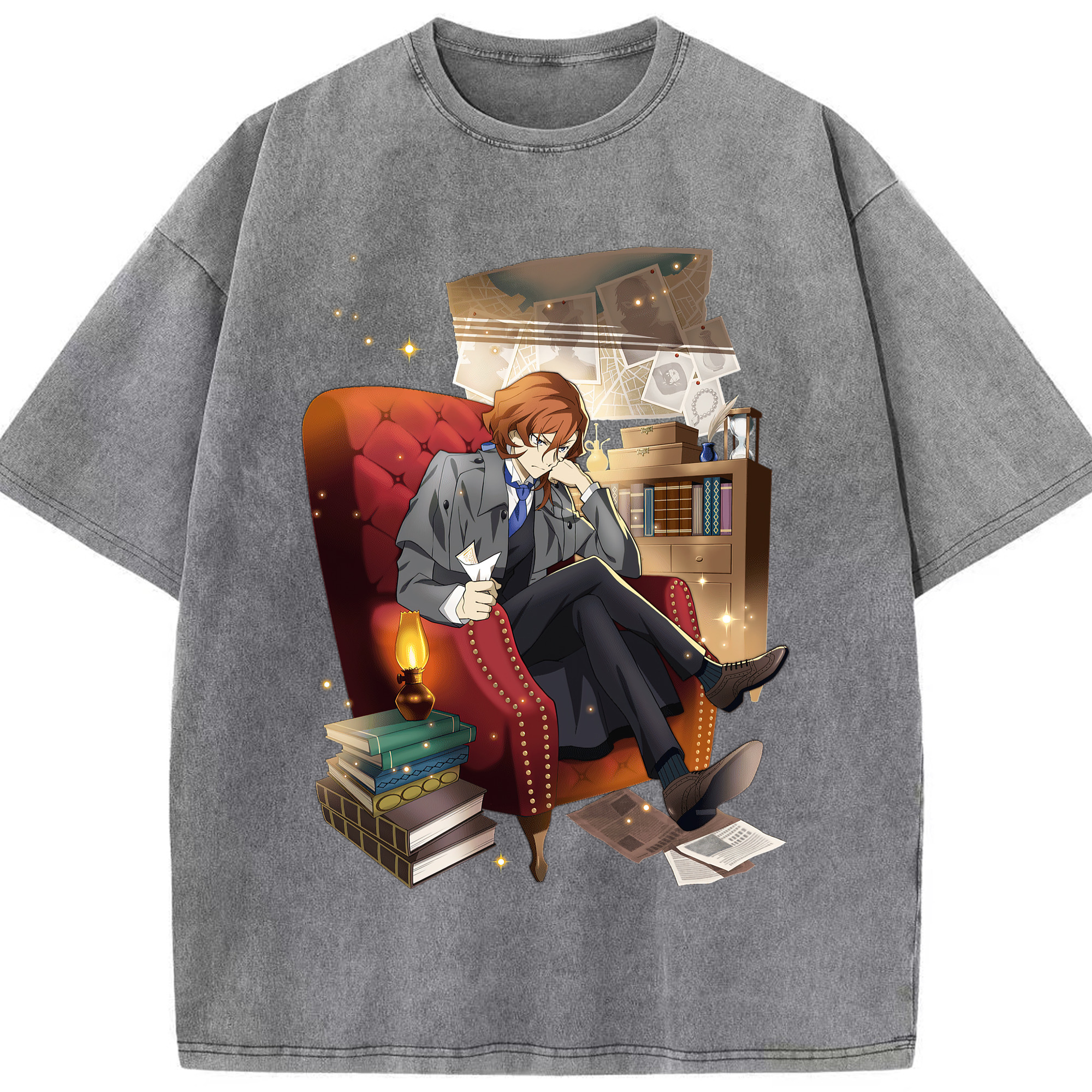 （画像用） 文豪ストレイドッグス Bungo Stray Dogs 綿100% ヴィンテージ風 半袖Tシャツ（フロントプリント）
