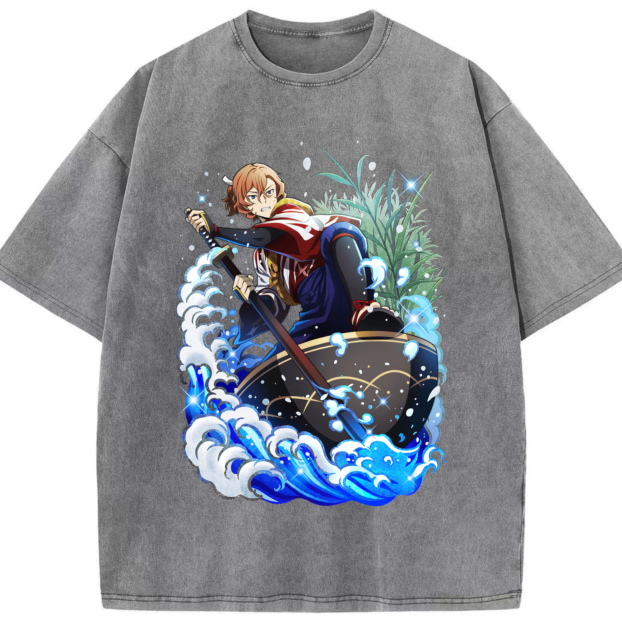 （画像用） 文豪ストレイドッグス Bungo Stray Dogs 綿100% ヴィンテージ風 半袖Tシャツ（フロントプリント）