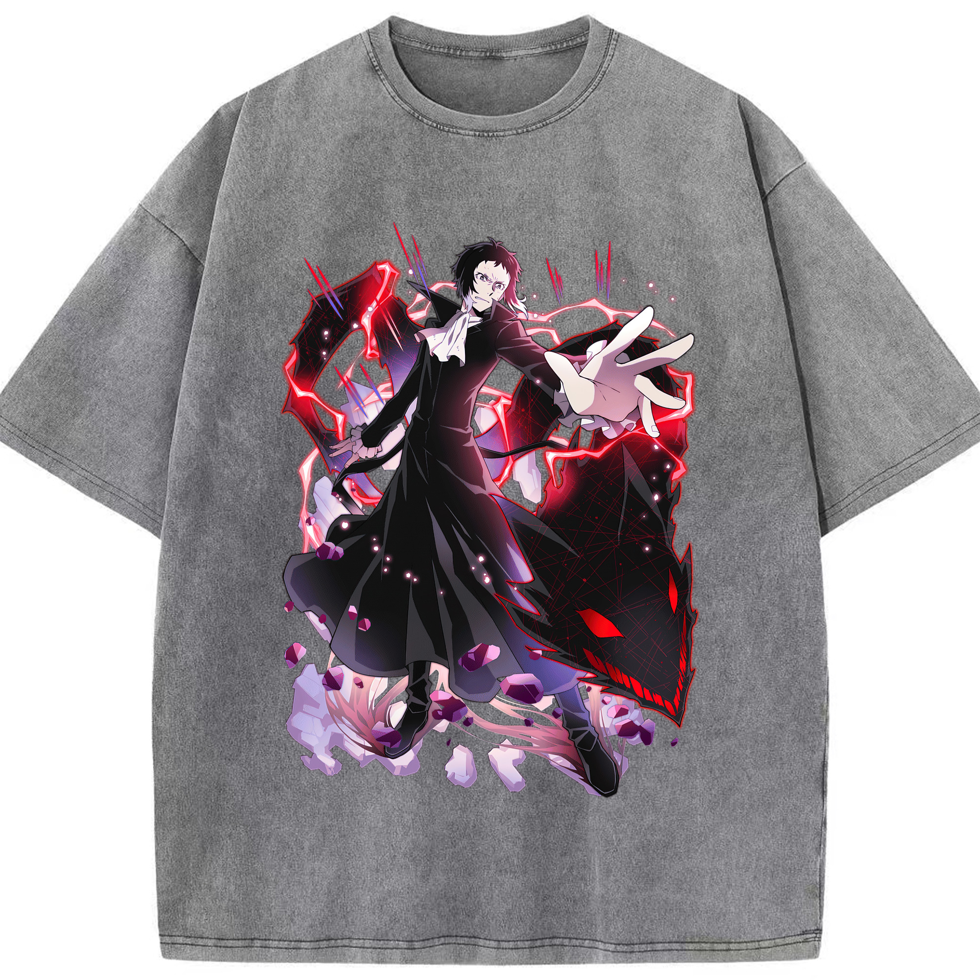 （画像用） 文豪ストレイドッグス Bungo Stray Dogs 綿100% ヴィンテージ風 半袖Tシャツ（フロントプリント）