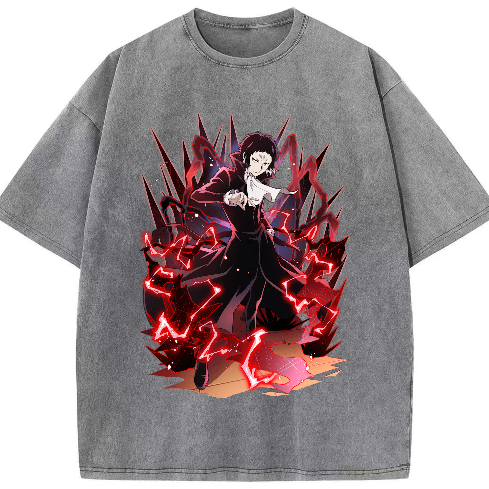（画像用） 文豪ストレイドッグス Bungo Stray Dogs 綿100% ヴィンテージ風 半袖Tシャツ（フロントプリント）