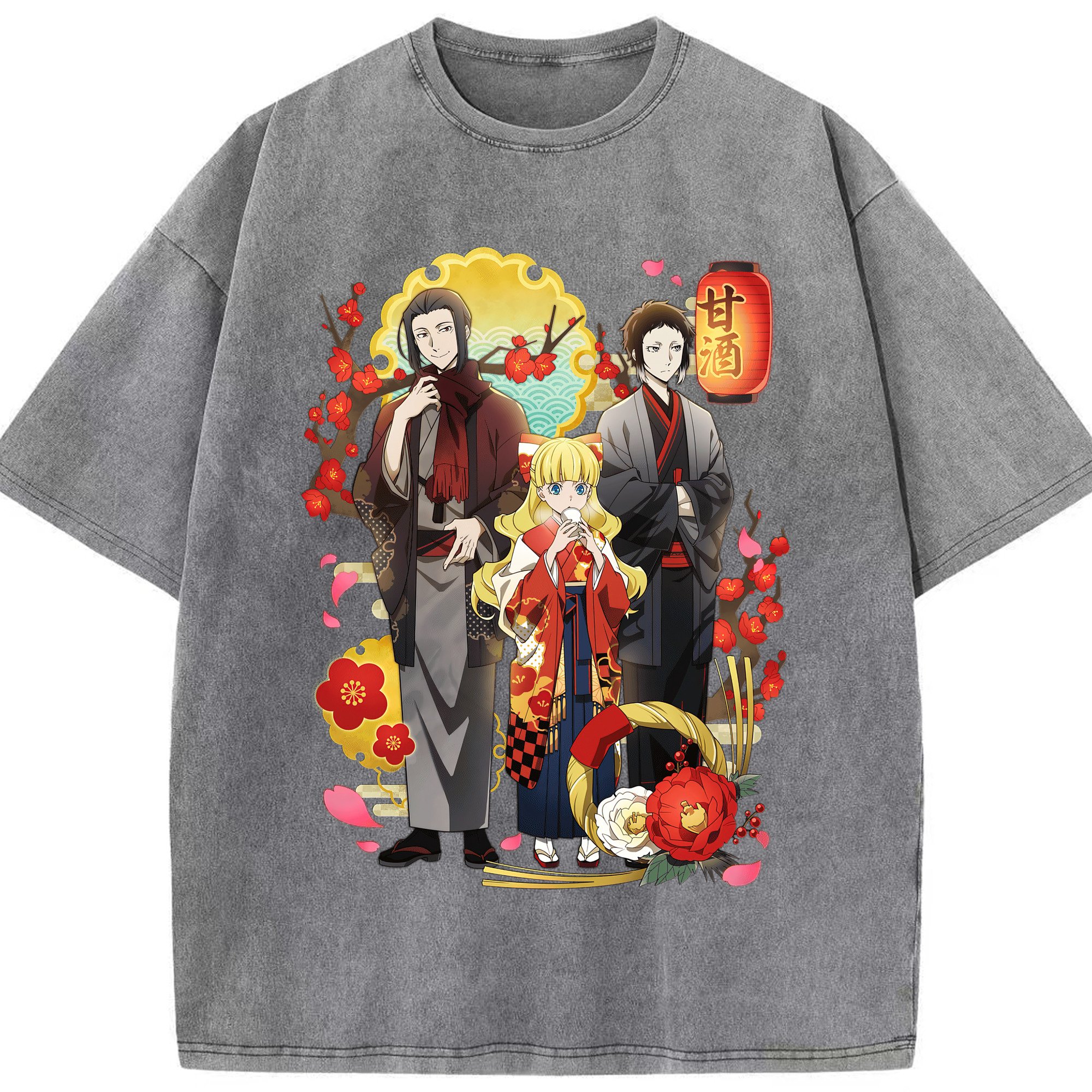 （画像用） 文豪ストレイドッグス Bungo Stray Dogs 綿100% ヴィンテージ風 半袖Tシャツ（フロントプリント）