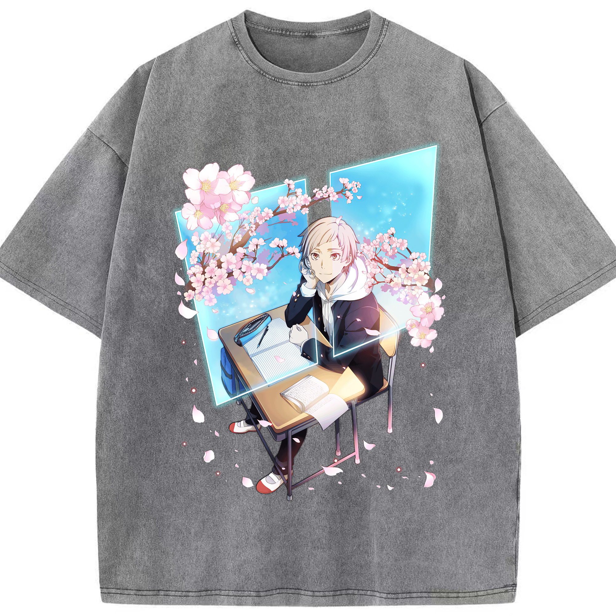 （画像用） 文豪ストレイドッグス Bungo Stray Dogs 綿100% ヴィンテージ風 半袖Tシャツ（フロントプリント）