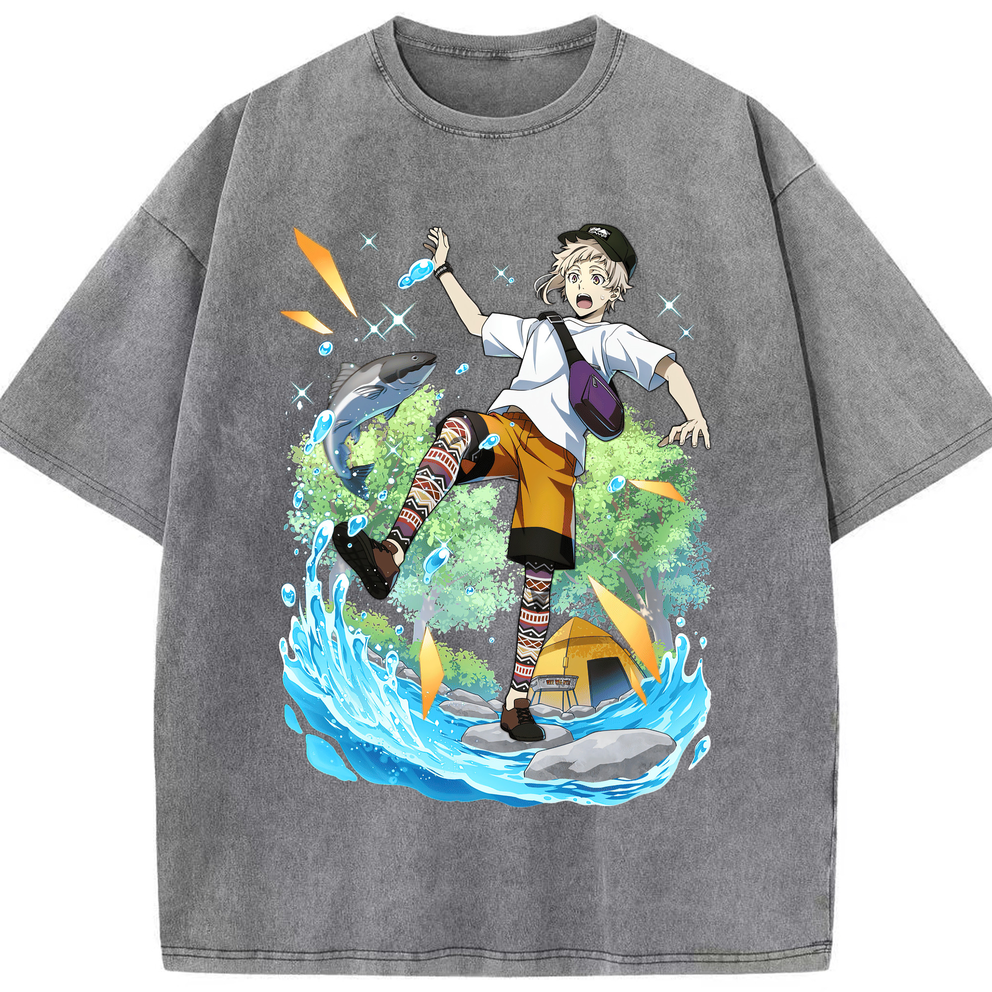 （画像用） 文豪ストレイドッグス Bungo Stray Dogs 綿100% ヴィンテージ風 半袖Tシャツ（フロントプリント）