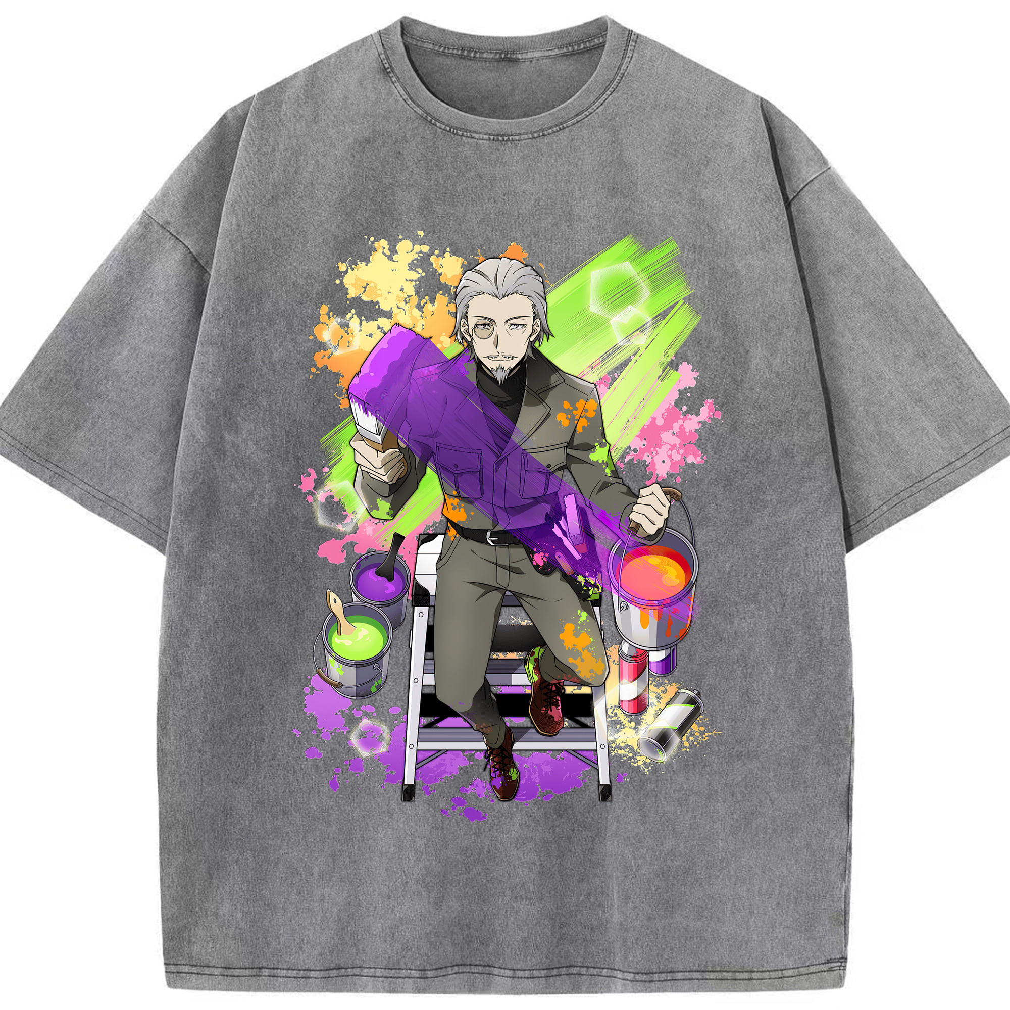 （画像用） 文豪ストレイドッグス Bungo Stray Dogs 綿100% ヴィンテージ風 半袖Tシャツ（フロントプリント）
