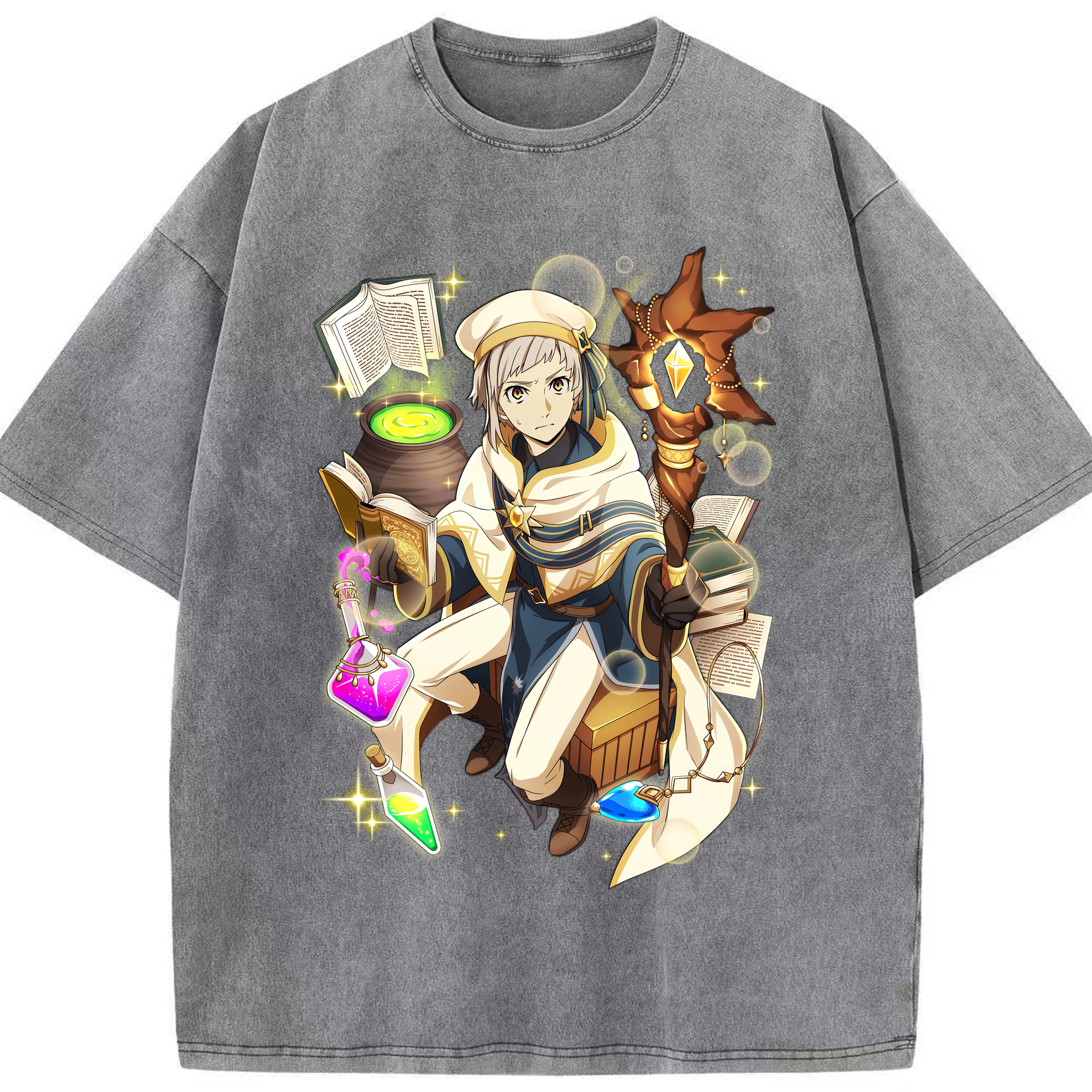 （画像用） 文豪ストレイドッグス Bungo Stray Dogs 綿100% ヴィンテージ風 半袖Tシャツ（フロントプリント）