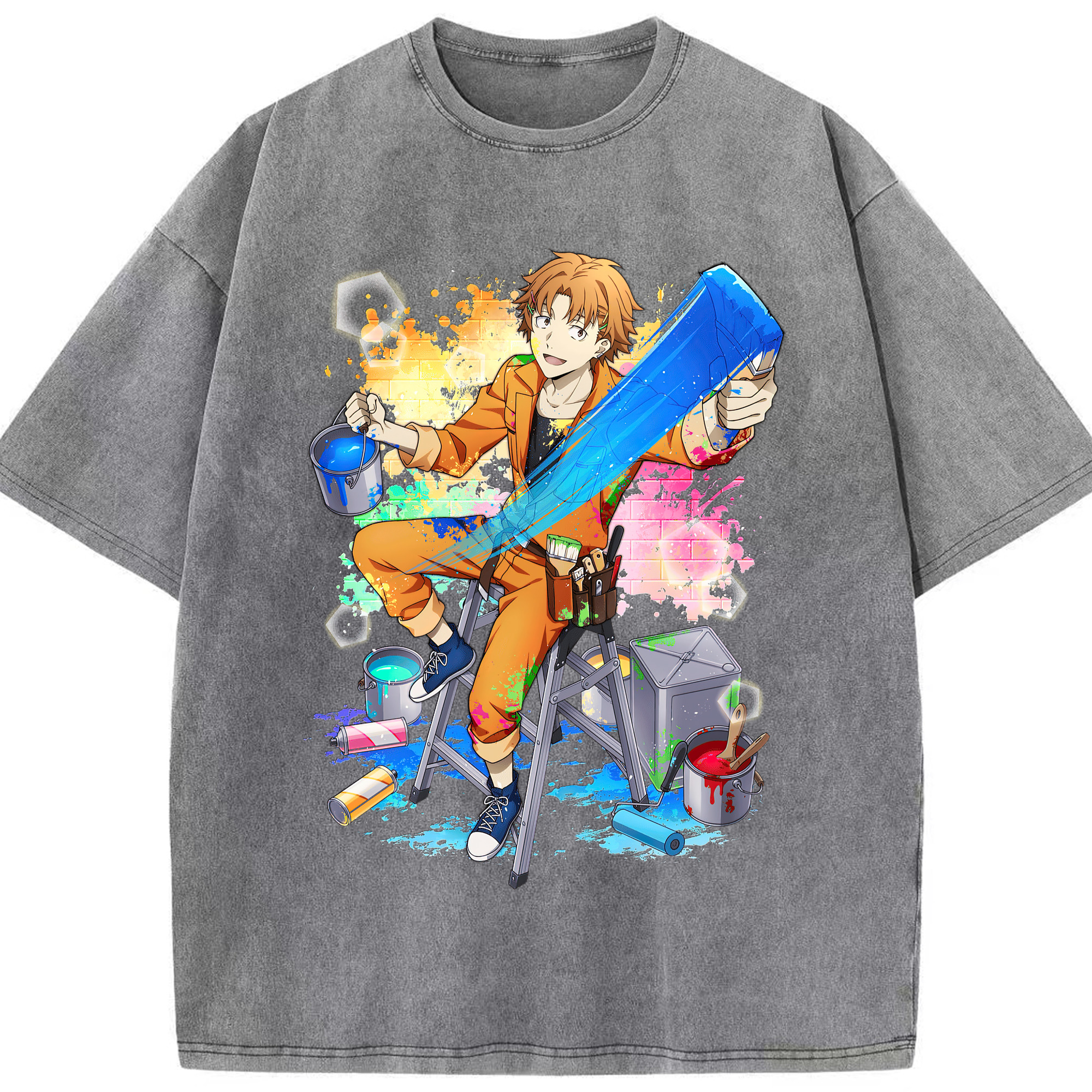 （画像用） 文豪ストレイドッグス Bungo Stray Dogs 綿100% ヴィンテージ風 半袖Tシャツ（フロントプリント）