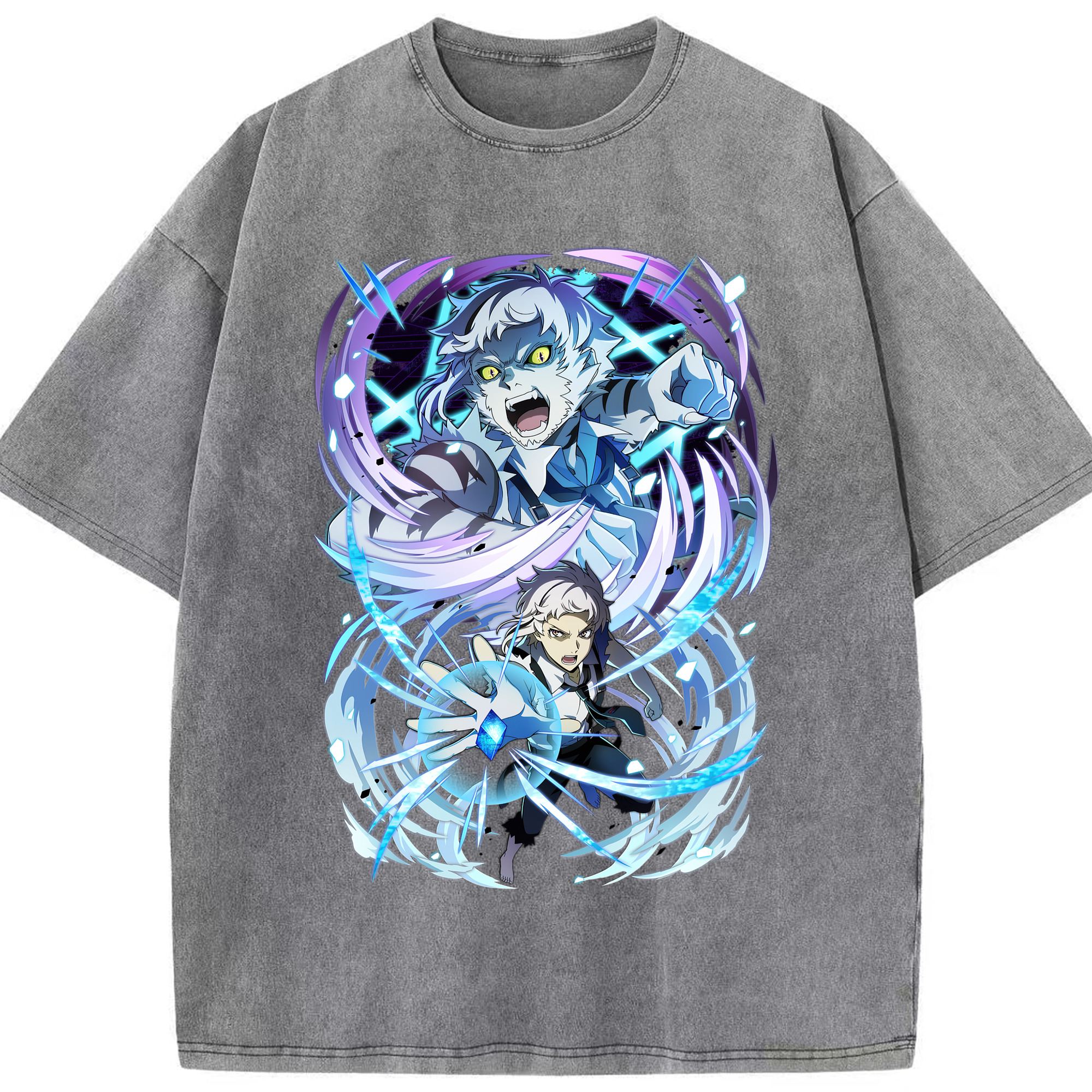（画像用） 文豪ストレイドッグス Bungo Stray Dogs 綿100% ヴィンテージ風 半袖Tシャツ（フロントプリント）
