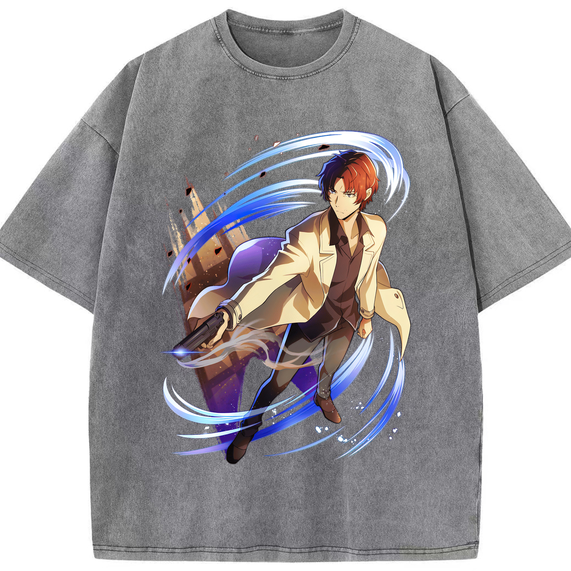 （画像用） 文豪ストレイドッグス Bungo Stray Dogs 綿100% ヴィンテージ風 半袖Tシャツ（フロントプリント）