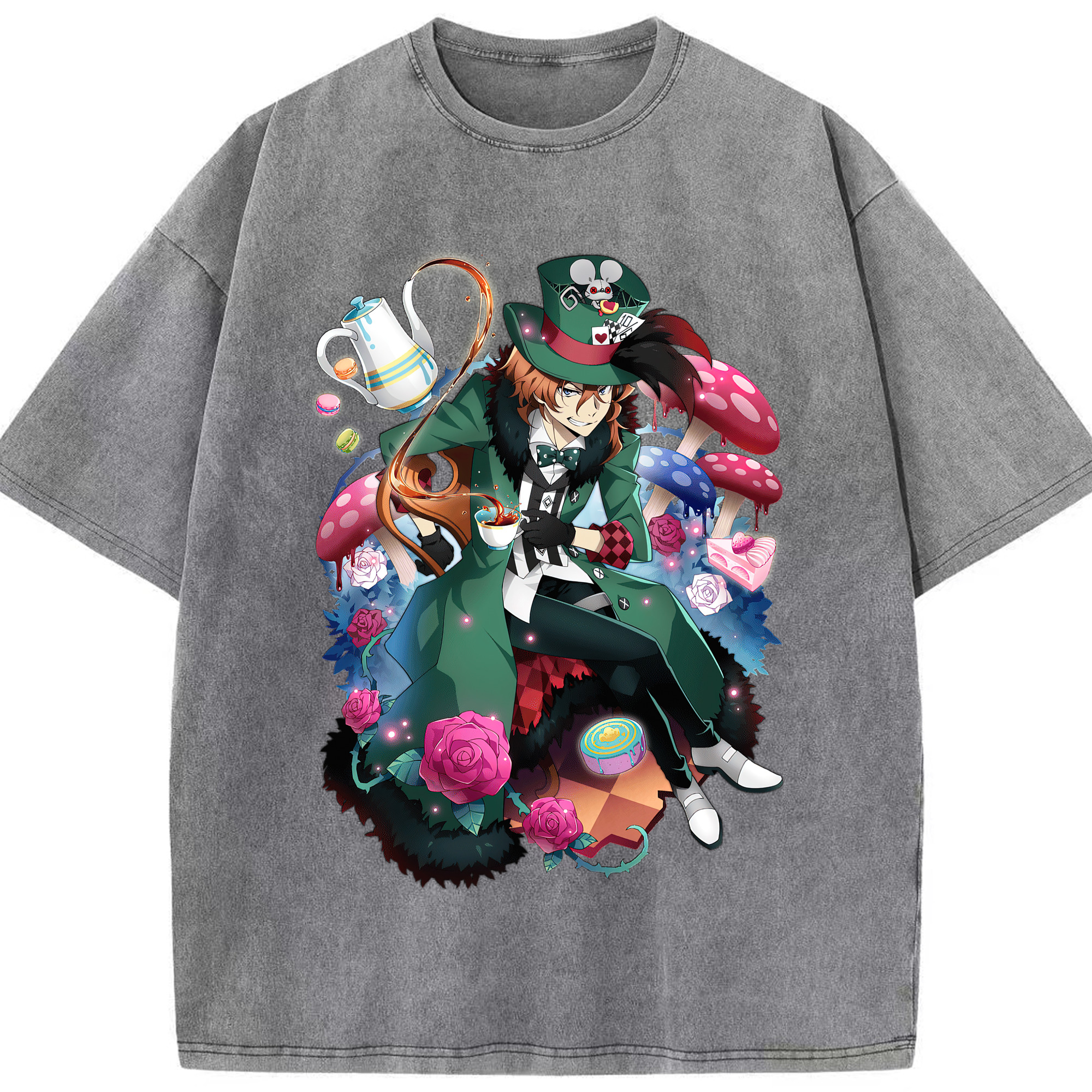 （画像用） 文豪ストレイドッグス Bungo Stray Dogs 綿100% ヴィンテージ風 半袖Tシャツ（フロントプリント）