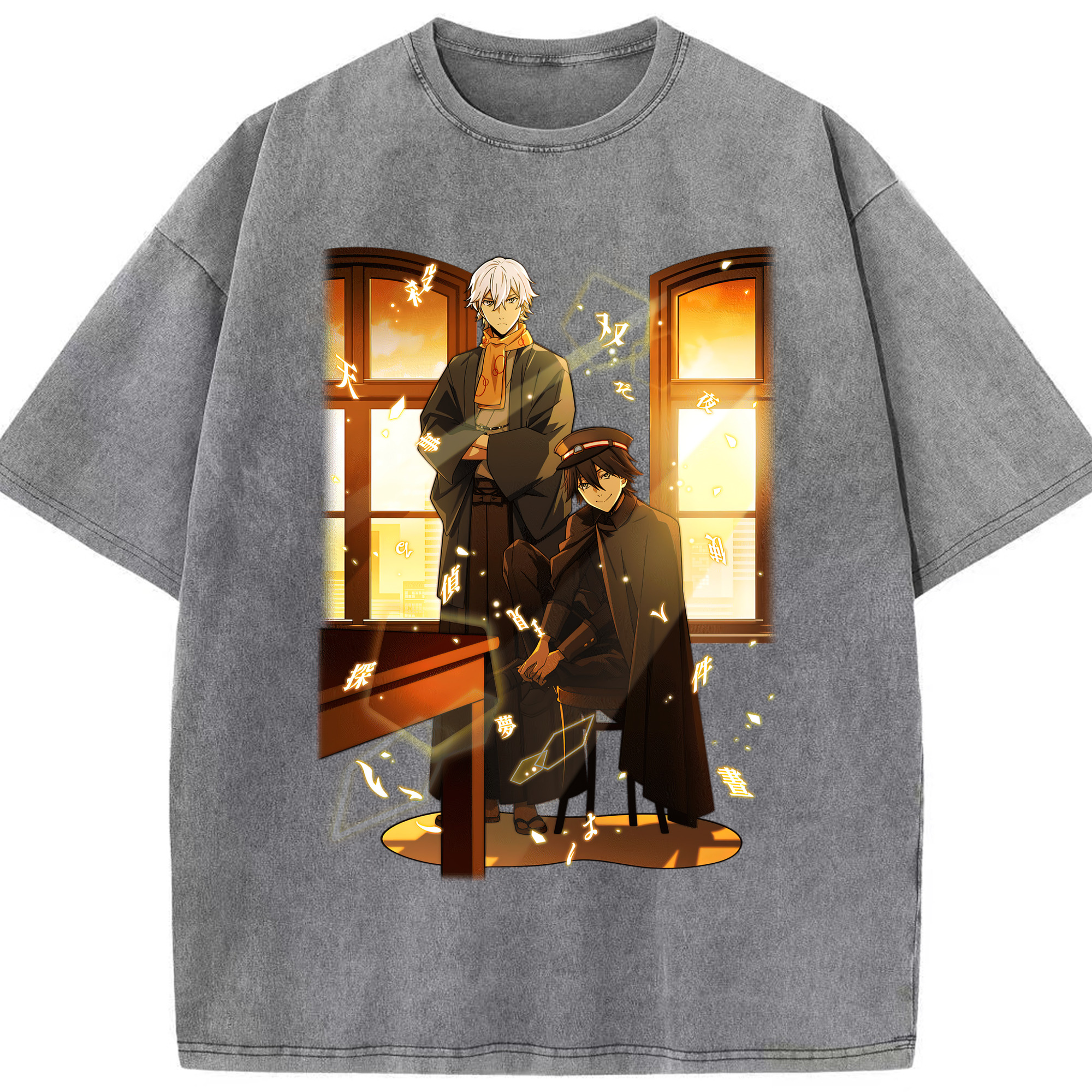 （画像用） 文豪ストレイドッグス Bungo Stray Dogs 綿100% ヴィンテージ風 半袖Tシャツ（フロントプリント）