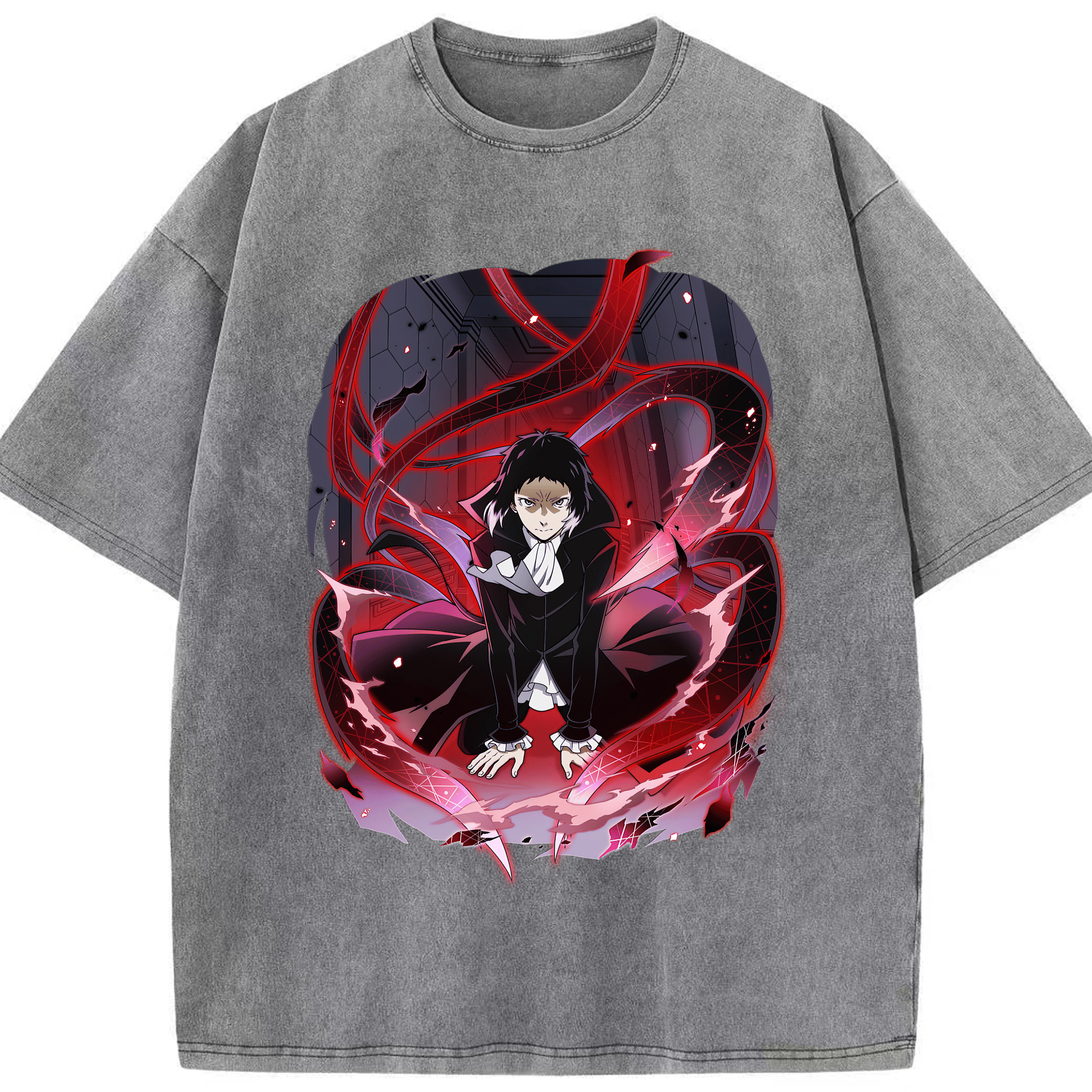 （画像用） 文豪ストレイドッグス Bungo Stray Dogs 綿100% ヴィンテージ風 半袖Tシャツ（フロントプリント）