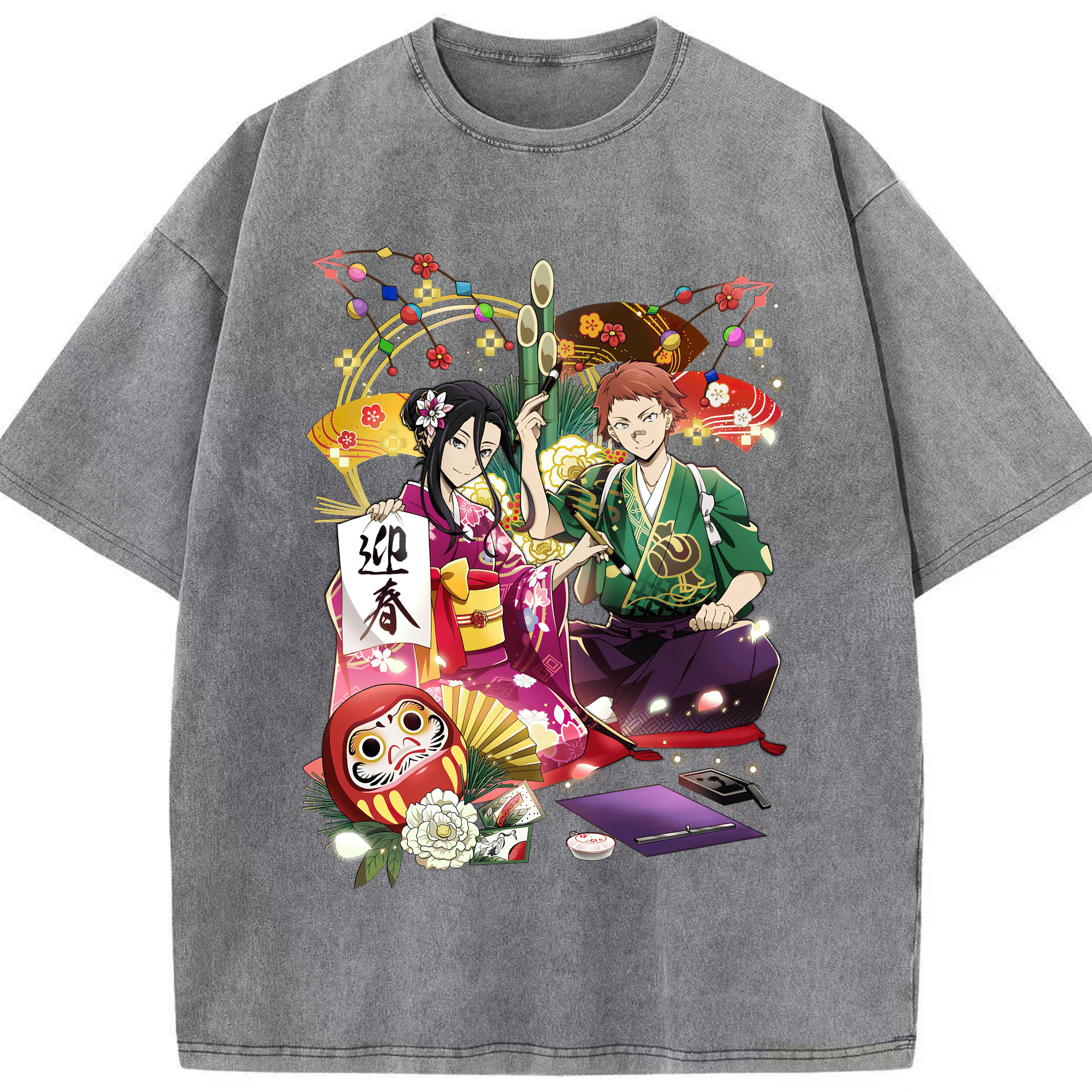 （画像用） 文豪ストレイドッグス Bungo Stray Dogs 綿100% ヴィンテージ風 半袖Tシャツ（フロントプリント）