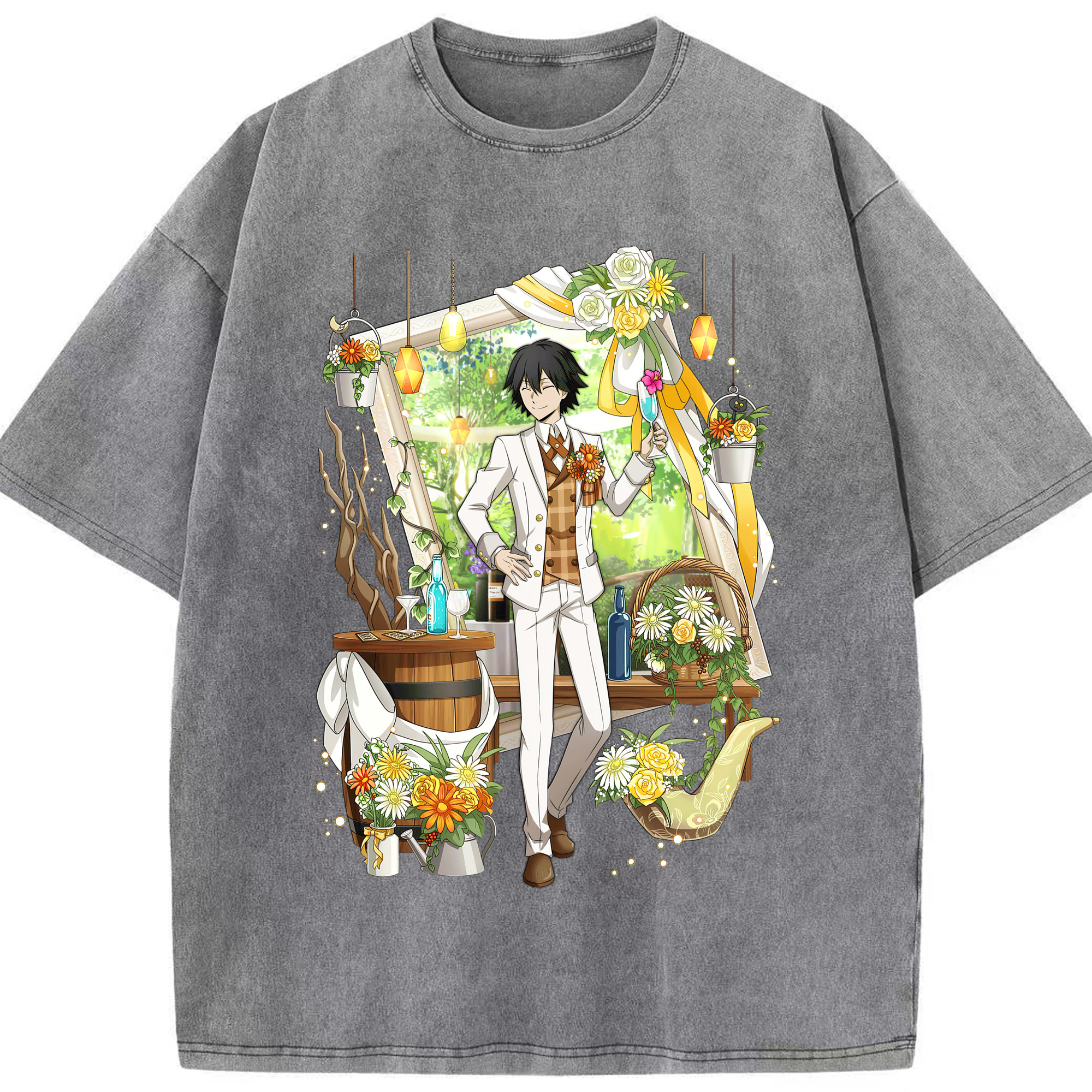 （画像用） 文豪ストレイドッグス Bungo Stray Dogs 綿100% ヴィンテージ風 半袖Tシャツ（フロントプリント）