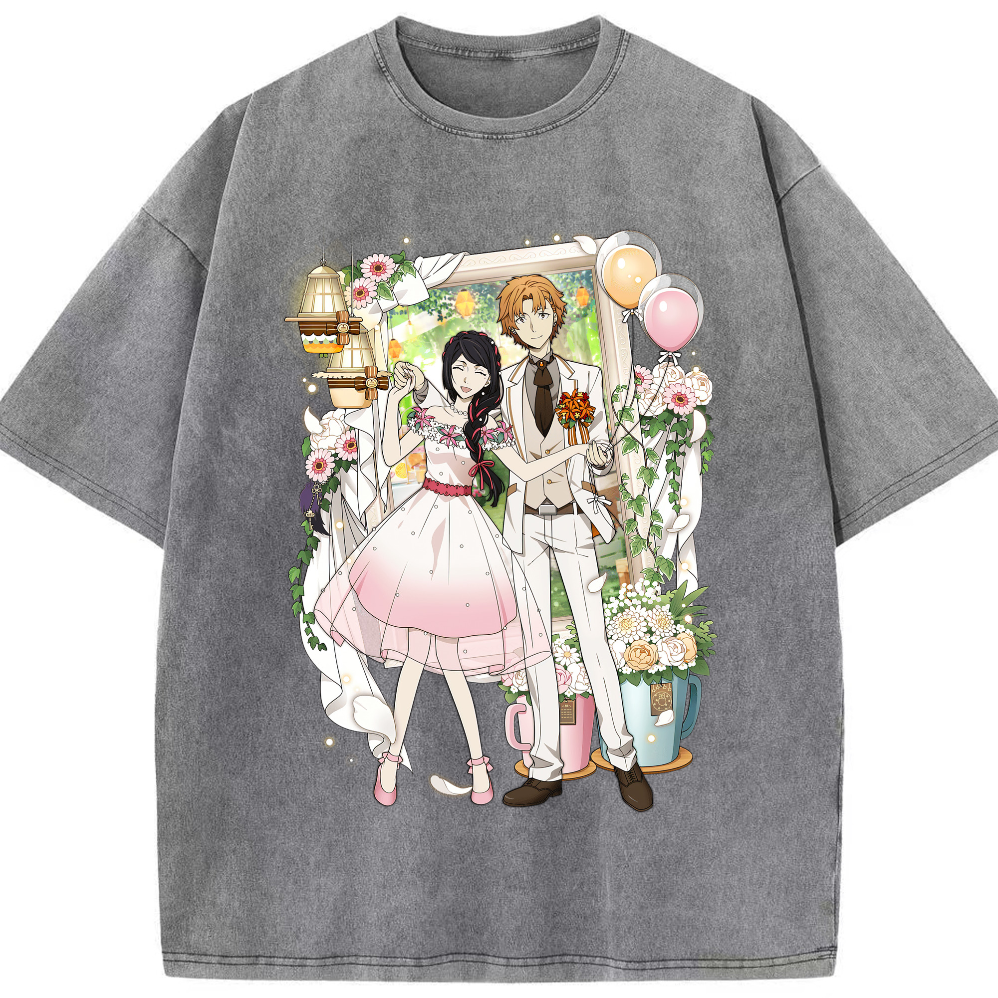 （画像用） 文豪ストレイドッグス Bungo Stray Dogs 綿100% ヴィンテージ風 半袖Tシャツ（フロントプリント）