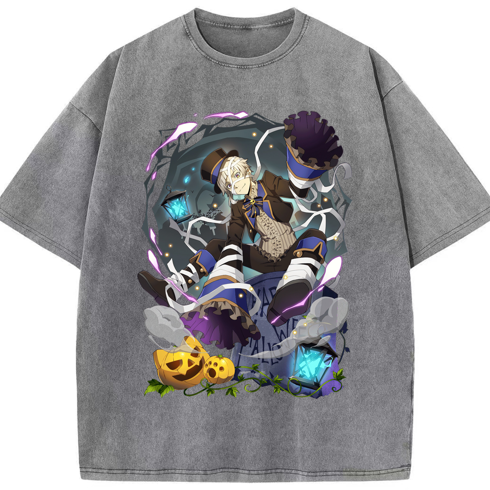 （画像用） 文豪ストレイドッグス Bungo Stray Dogs 綿100% ヴィンテージ風 半袖Tシャツ（フロントプリント）