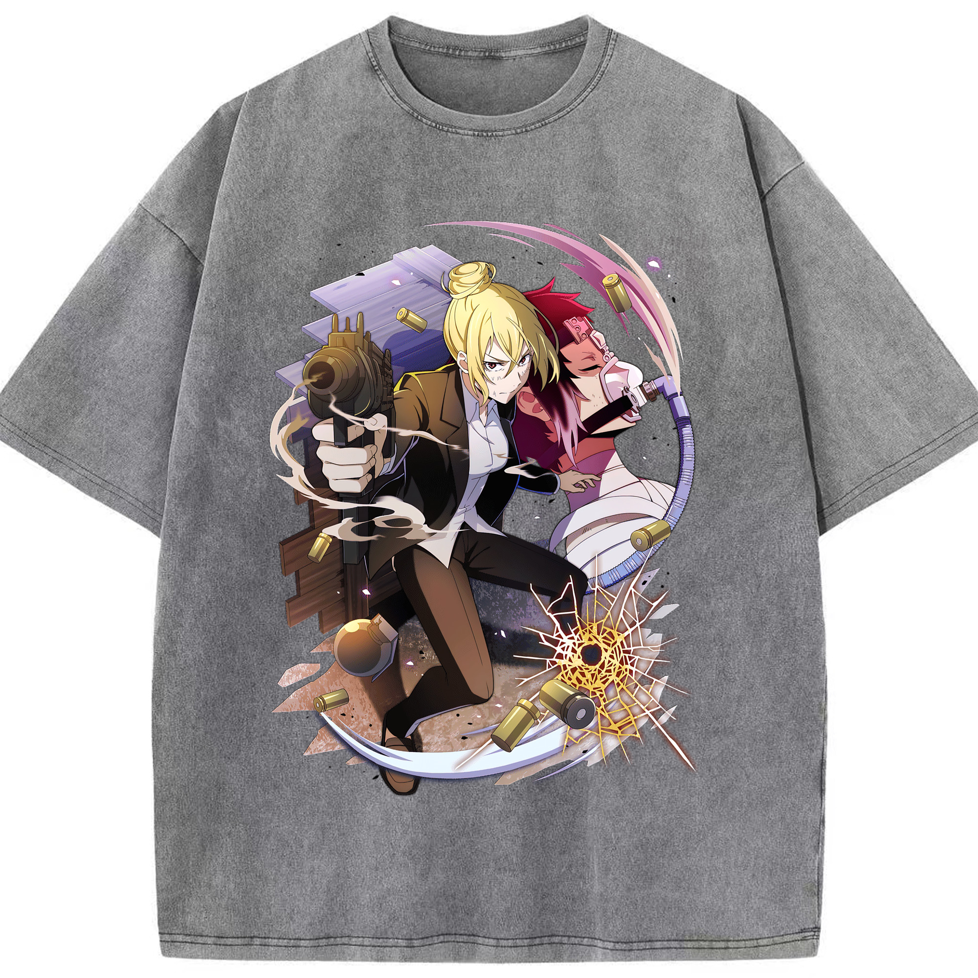 （画像用） 文豪ストレイドッグス Bungo Stray Dogs 綿100% ヴィンテージ風 半袖Tシャツ（フロントプリント）