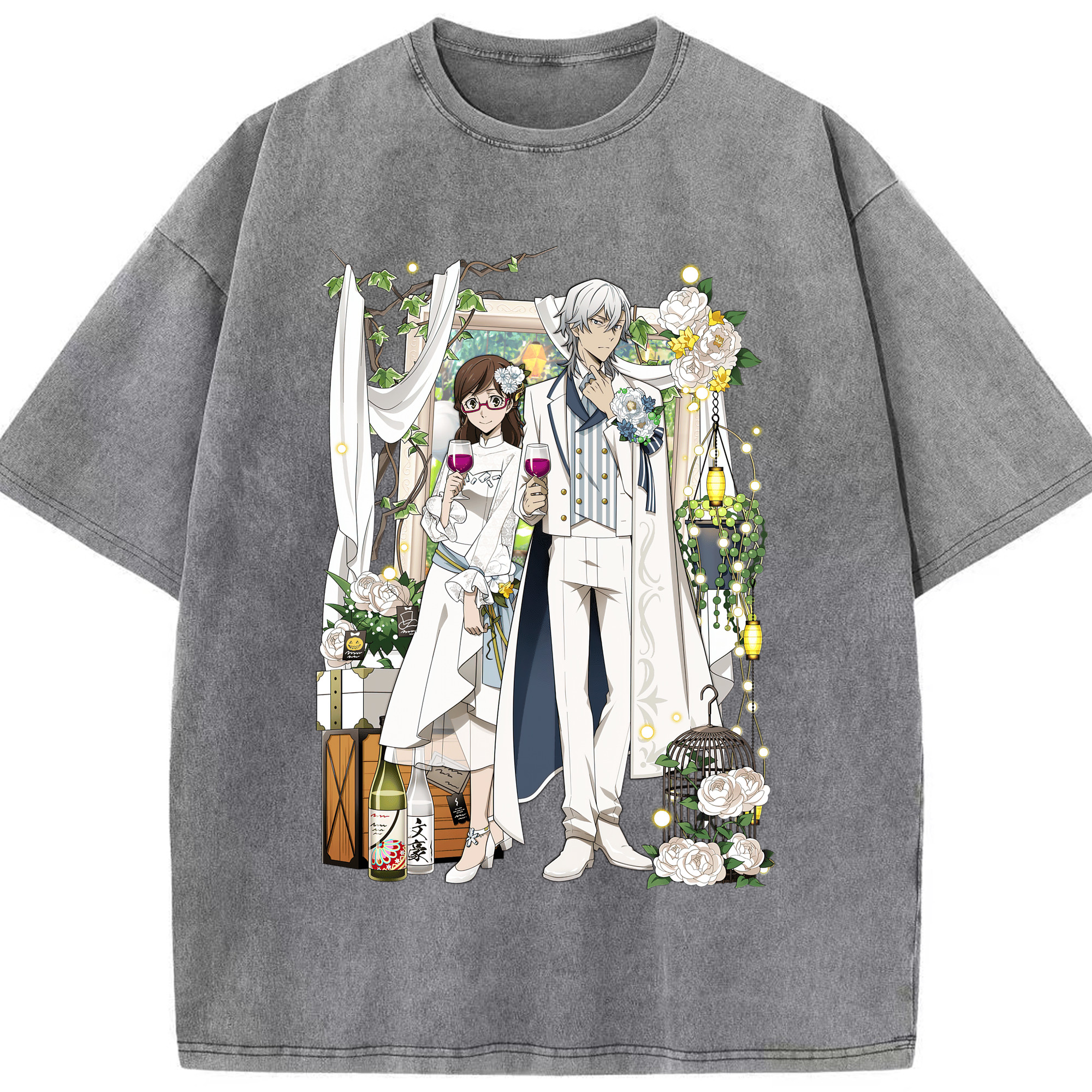 （画像用） 文豪ストレイドッグス Bungo Stray Dogs 綿100% ヴィンテージ風 半袖Tシャツ（フロントプリント）