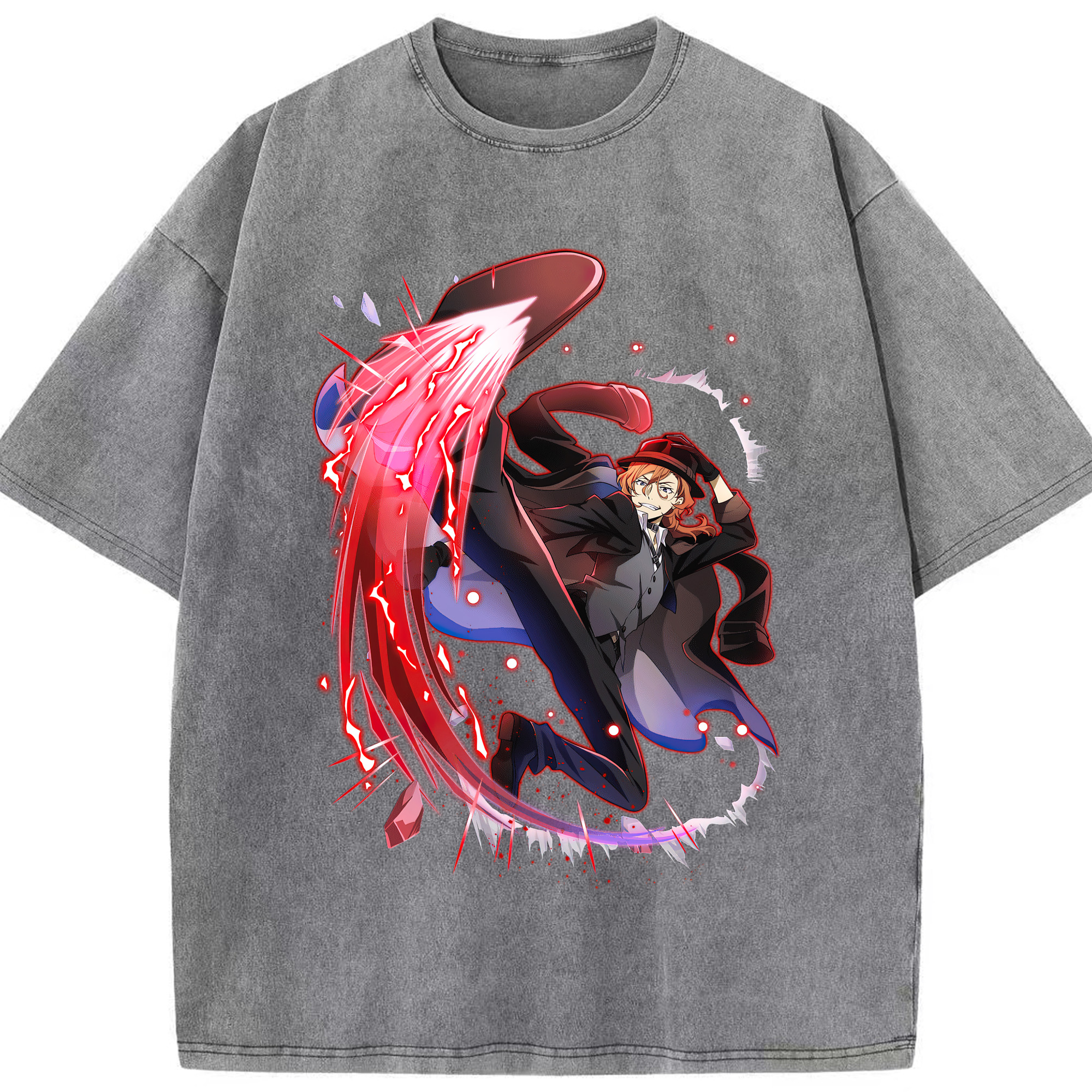 （画像用） 文豪ストレイドッグス Bungo Stray Dogs 綿100% ヴィンテージ風 半袖Tシャツ（フロントプリント）