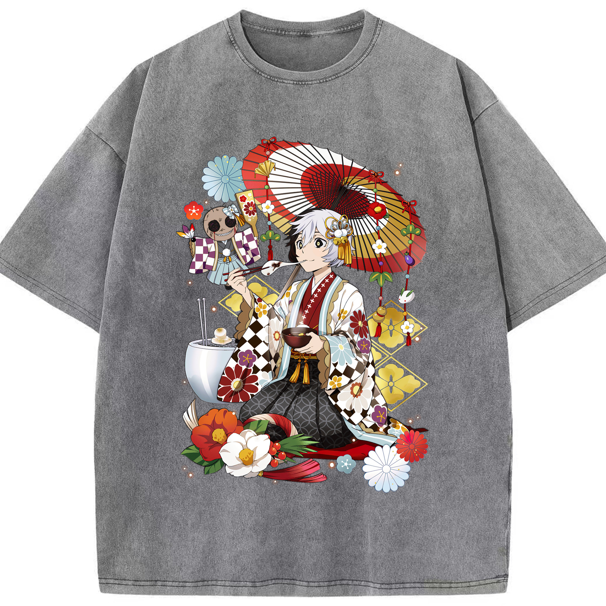 （画像用） 文豪ストレイドッグス Bungo Stray Dogs 綿100% ヴィンテージ風 半袖Tシャツ（フロントプリント）