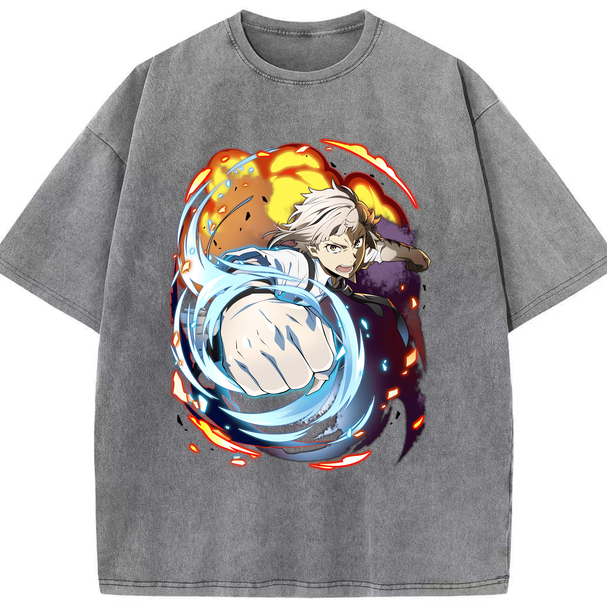 （画像用） 文豪ストレイドッグス Bungo Stray Dogs 綿100% ヴィンテージ風 半袖Tシャツ（フロントプリント）