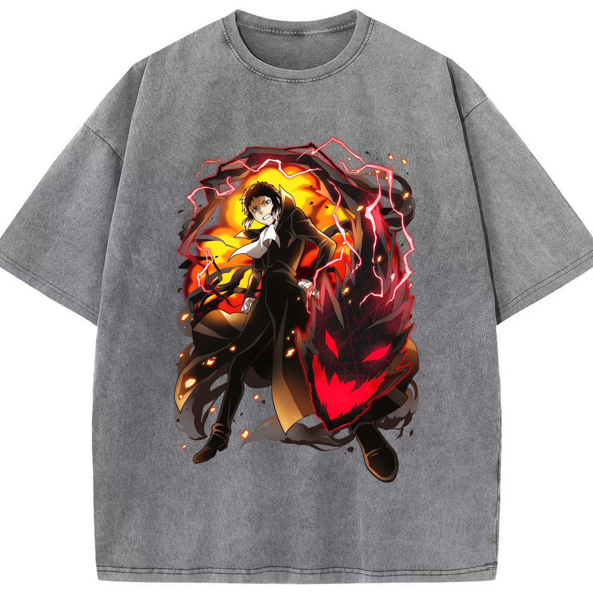 （画像用） 文豪ストレイドッグス Bungo Stray Dogs 綿100% ヴィンテージ風 半袖Tシャツ（フロントプリント）