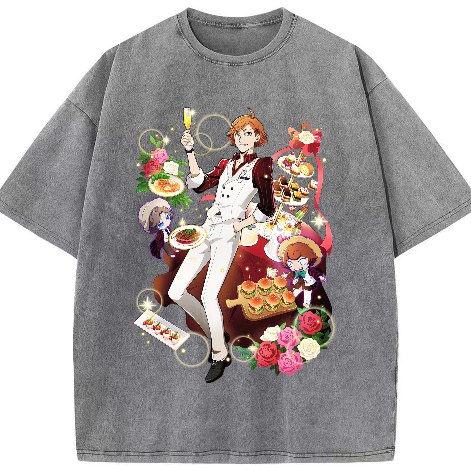（画像用） 文豪ストレイドッグス Bungo Stray Dogs 綿100% ヴィンテージ風 半袖Tシャツ（フロントプリント）