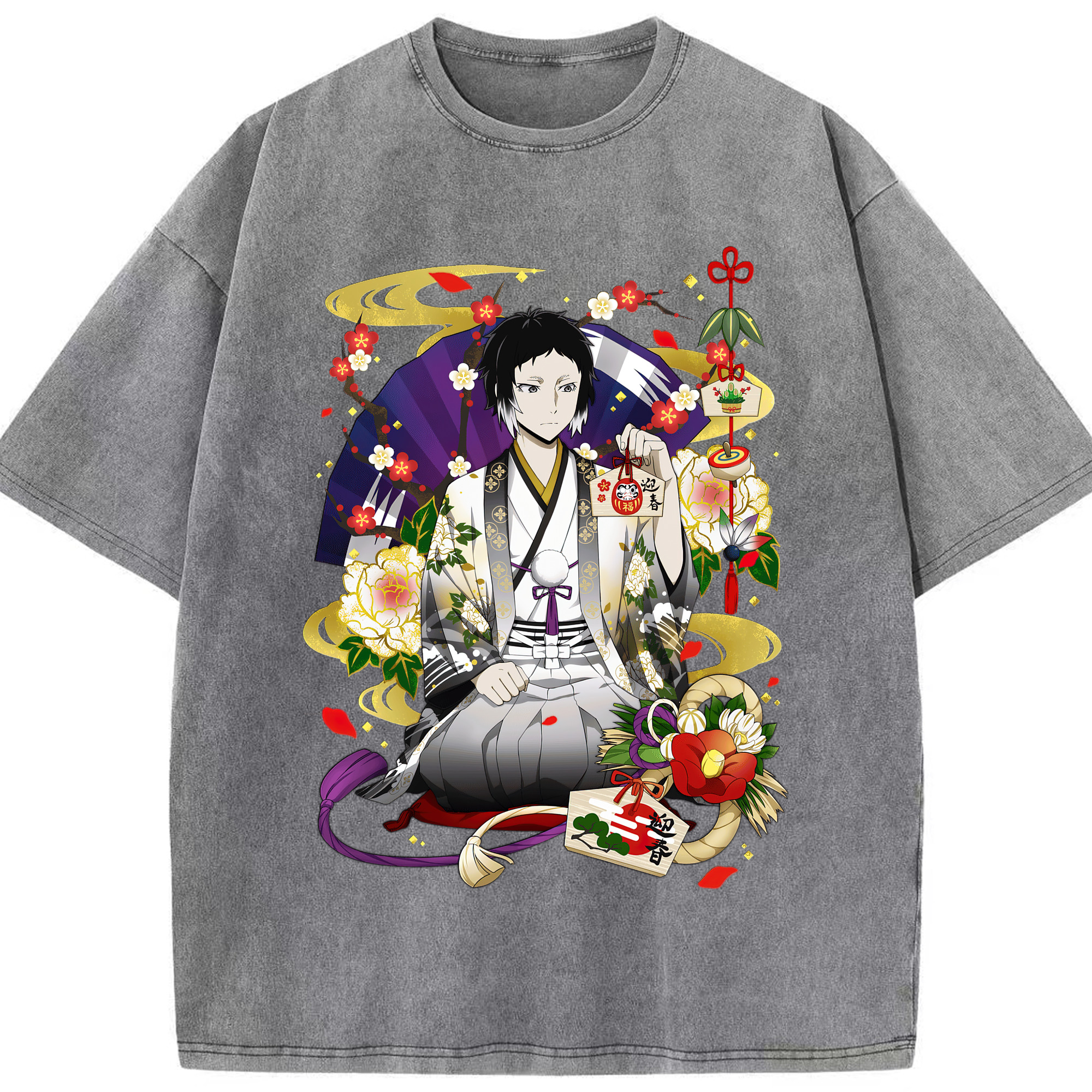 （画像用） 文豪ストレイドッグス Bungo Stray Dogs 綿100% ヴィンテージ風 半袖Tシャツ（フロントプリント）