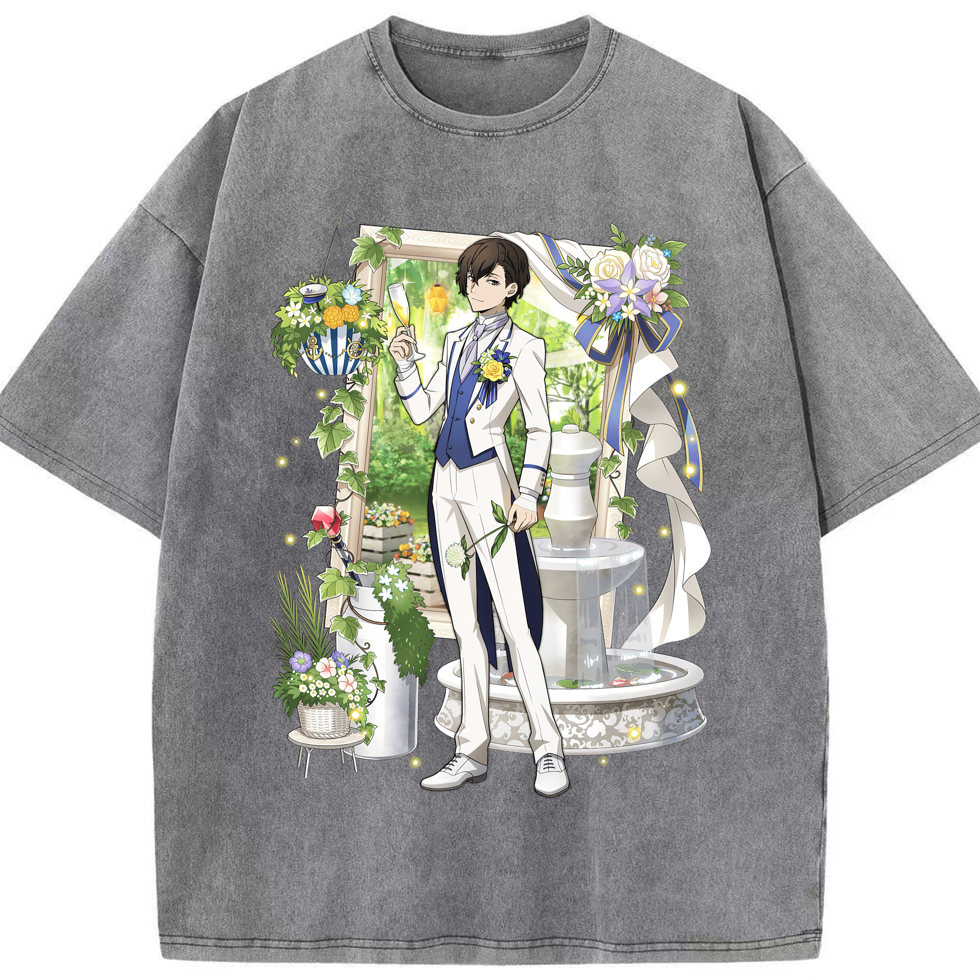 （画像用） 文豪ストレイドッグス Bungo Stray Dogs 綿100% ヴィンテージ風 半袖Tシャツ（フロントプリント）