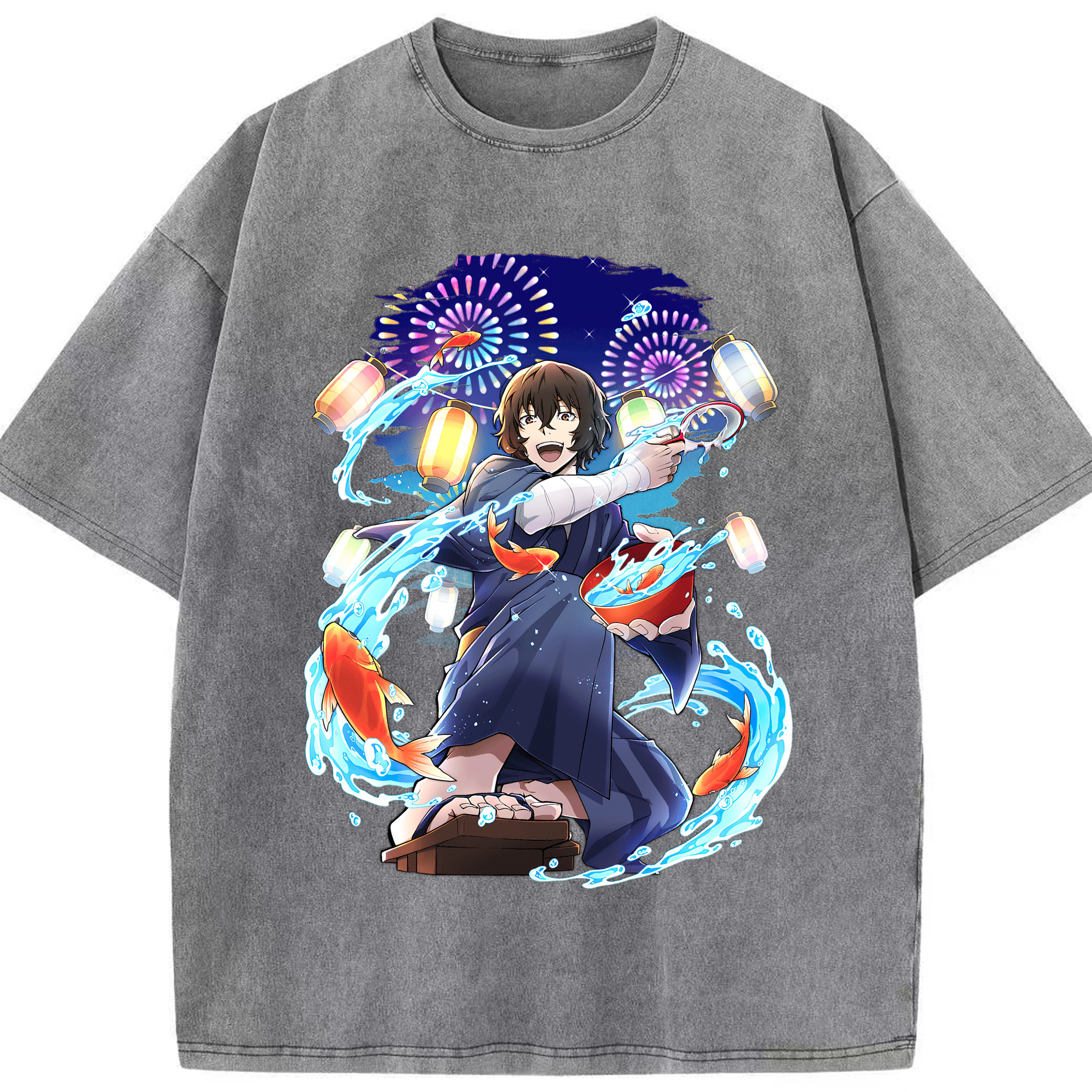 （画像用） 文豪ストレイドッグス Bungo Stray Dogs 綿100% ヴィンテージ風 半袖Tシャツ（フロントプリント）