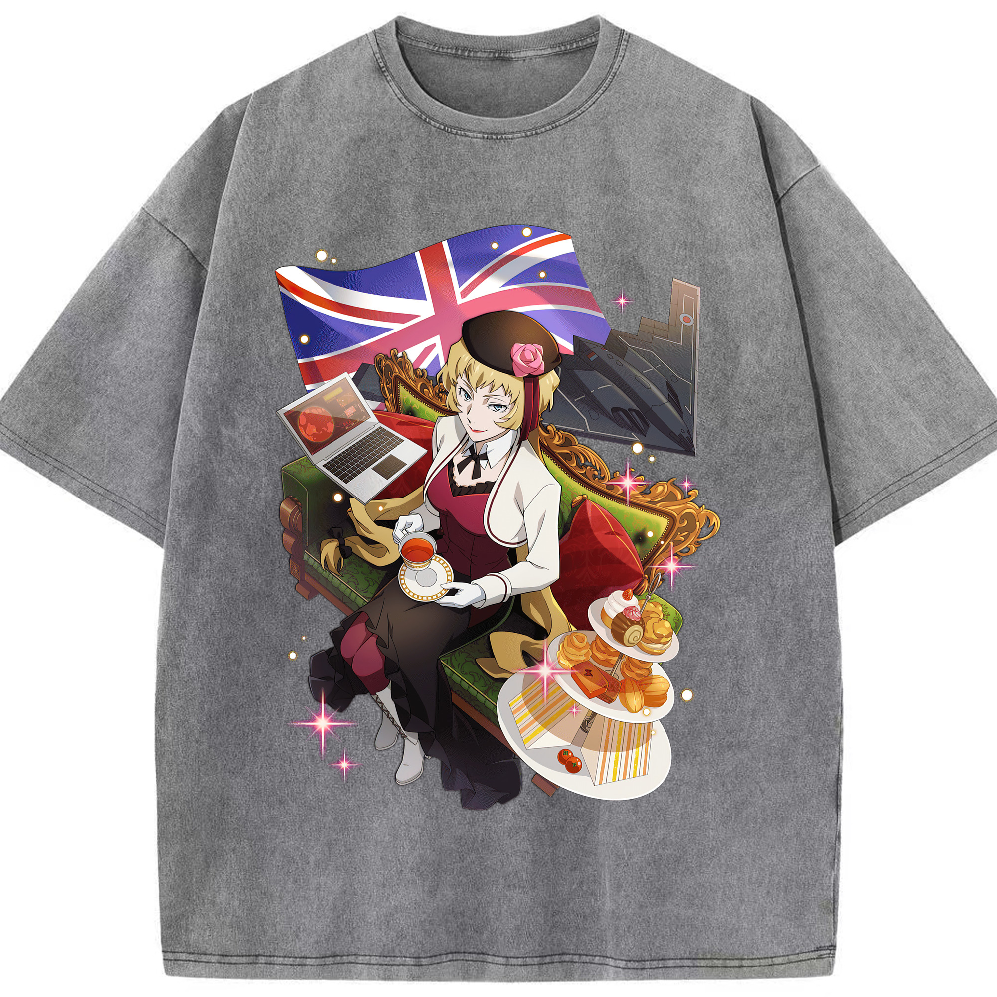 （画像用） 文豪ストレイドッグス Bungo Stray Dogs 綿100% ヴィンテージ風 半袖Tシャツ（フロントプリント）