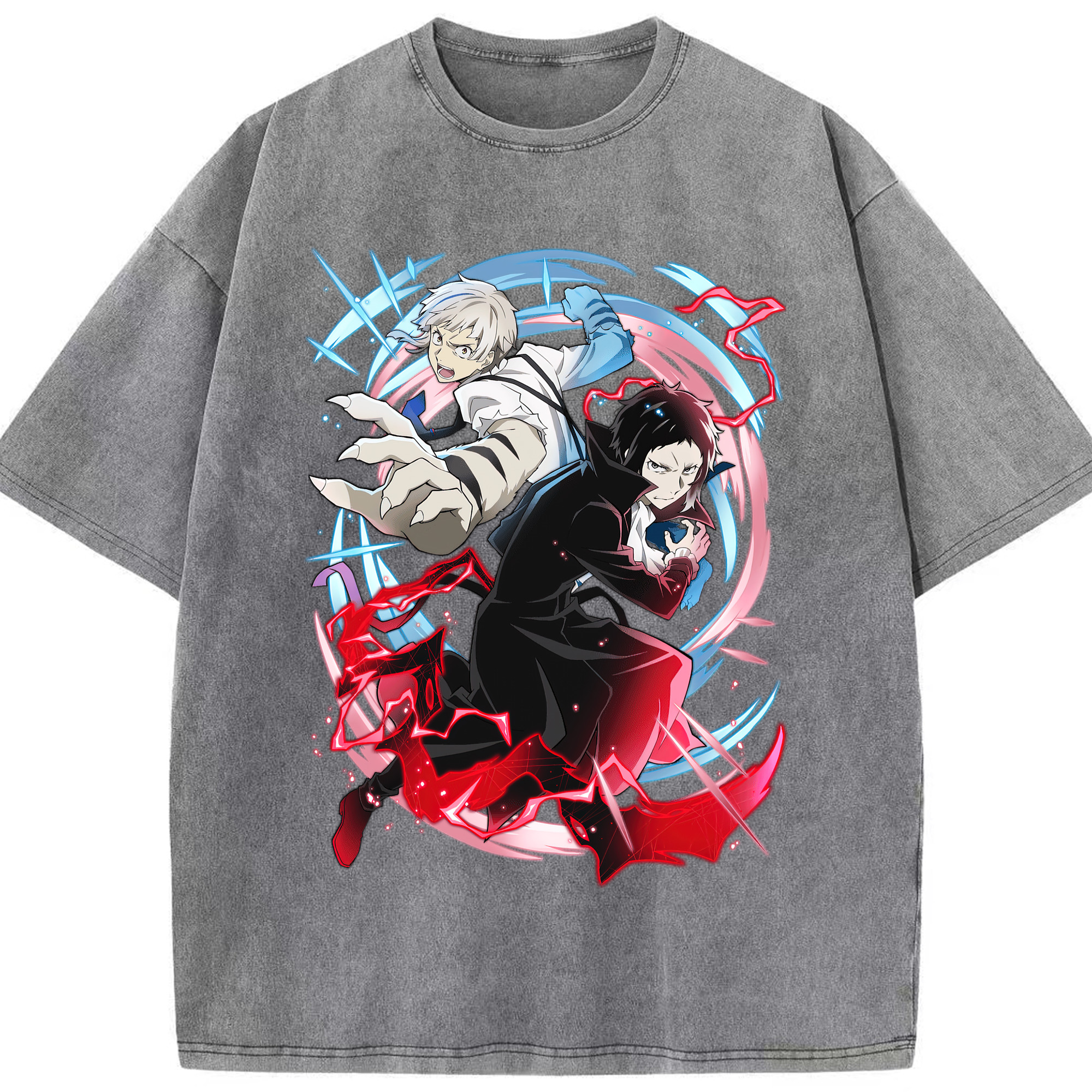（画像用） 文豪ストレイドッグス Bungo Stray Dogs 綿100% ヴィンテージ風 半袖Tシャツ（フロントプリント）