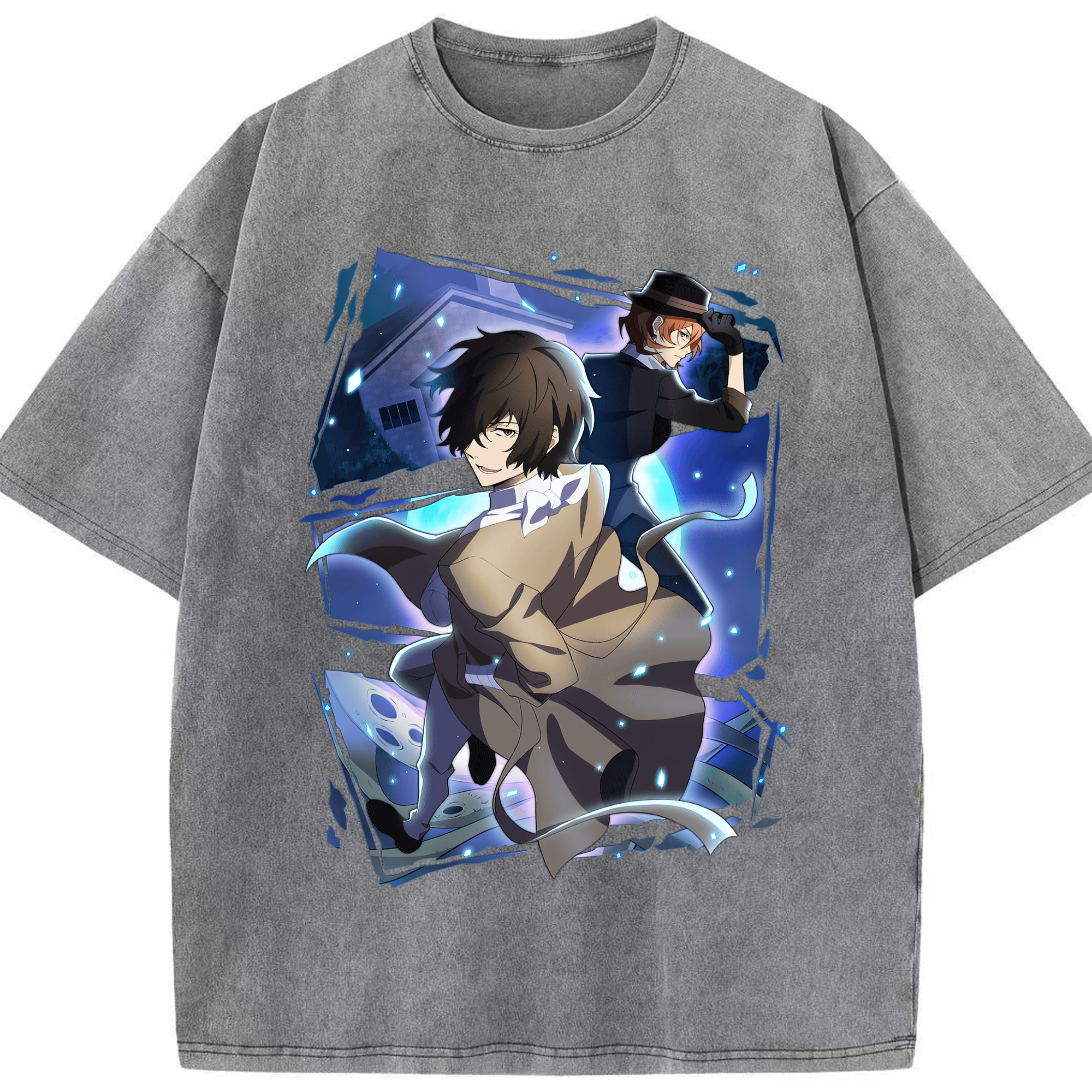（画像用） 文豪ストレイドッグス Bungo Stray Dogs 綿100% ヴィンテージ風 半袖Tシャツ（フロントプリント）